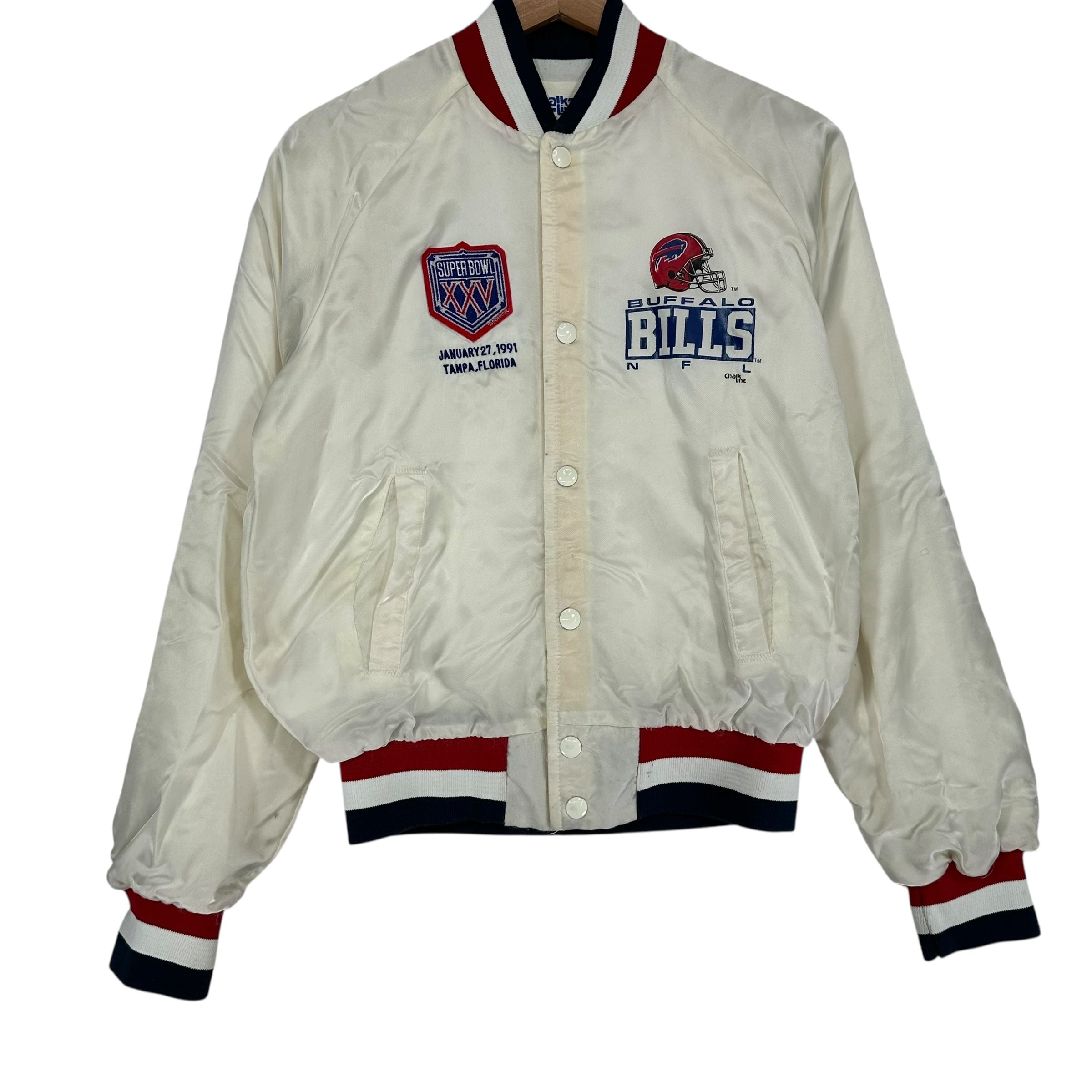 Vintage Kids Buffalo Bills Satin Jacket Size XL 18/20