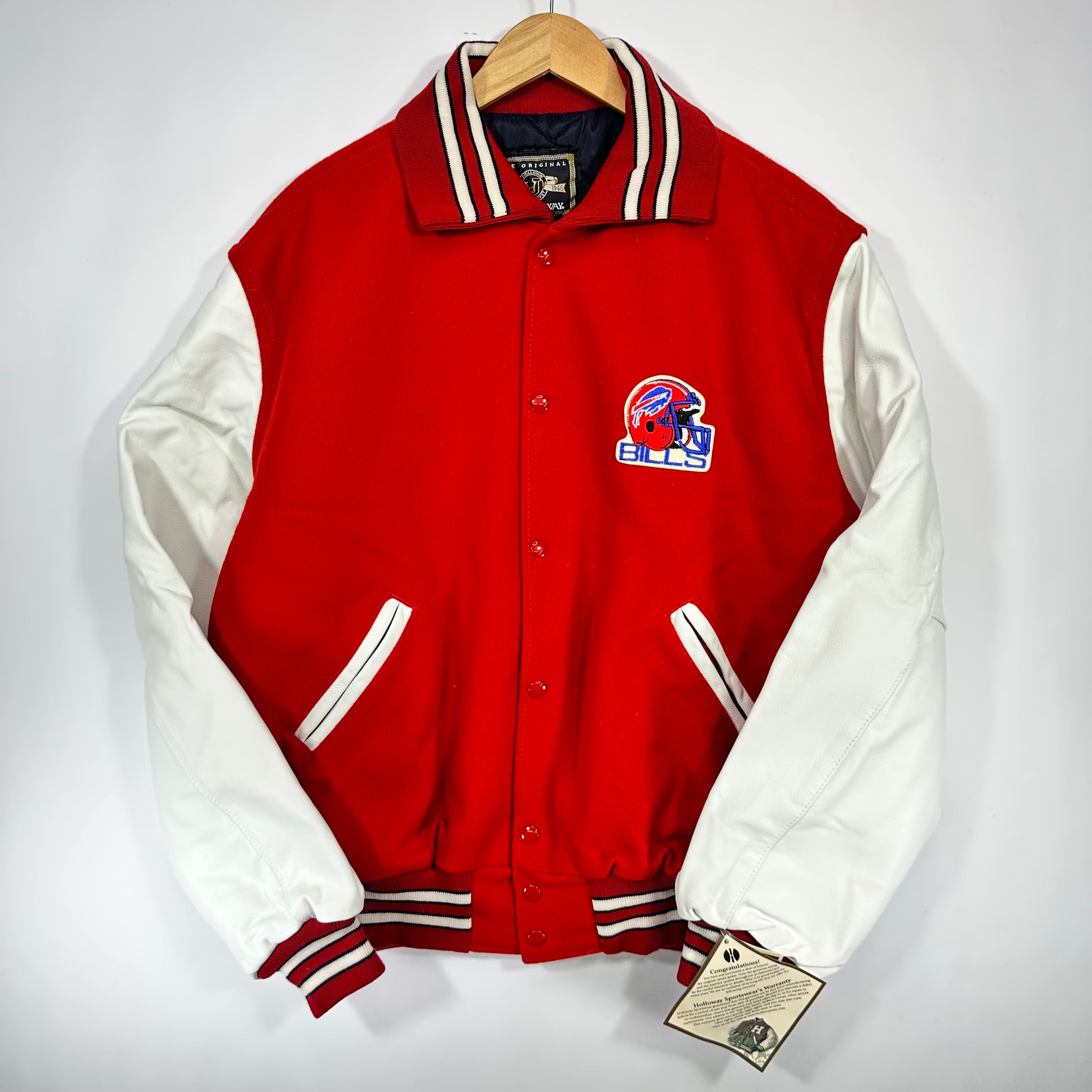 Vintage Buffalo Bills Varsity Leather Jacket Large