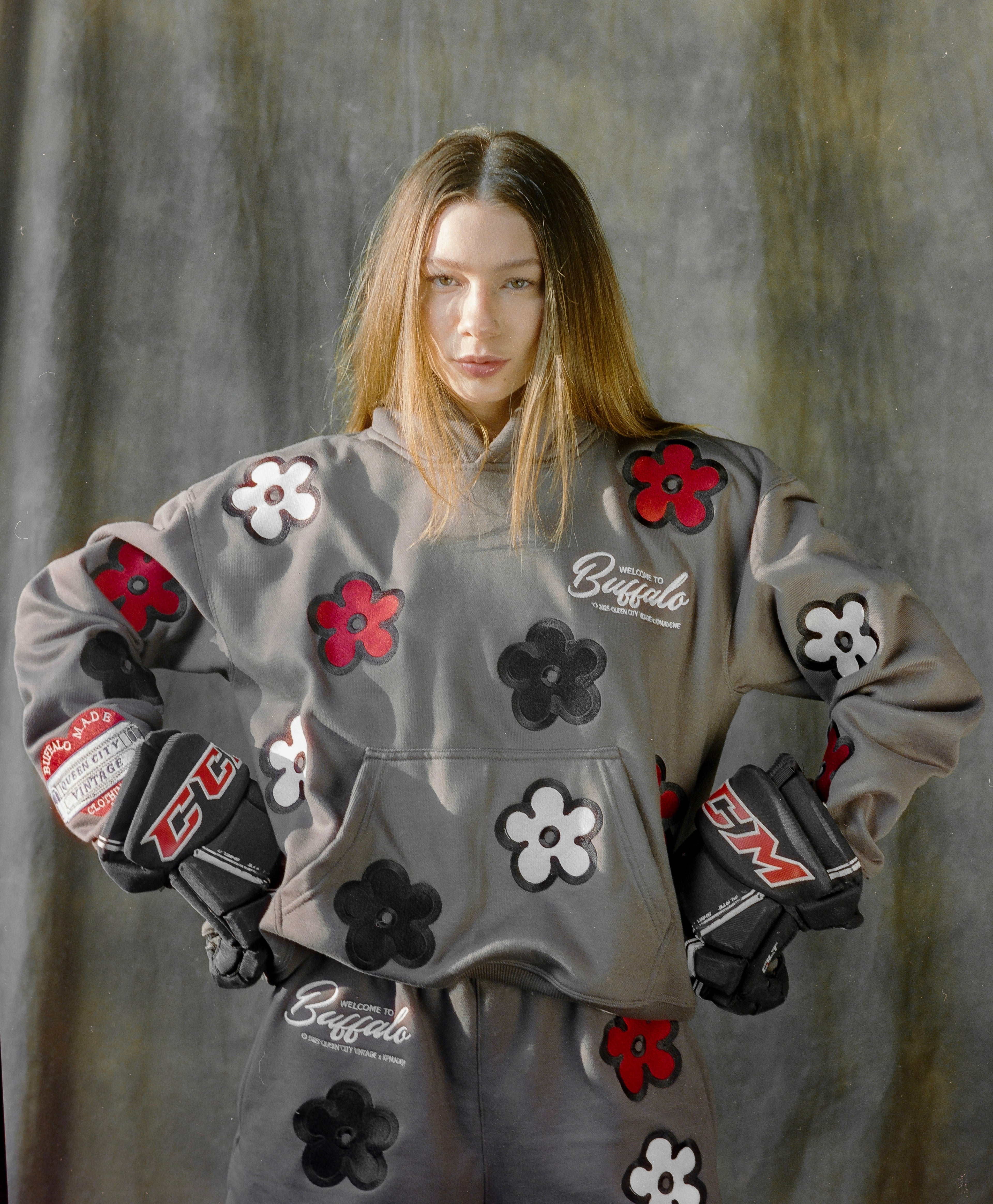 QCV Exclusive x KP MADE ME “WELCOME TO BUFFALO” Buffalo Sabres Colorway Embroidered Hoodie Sweatshirt