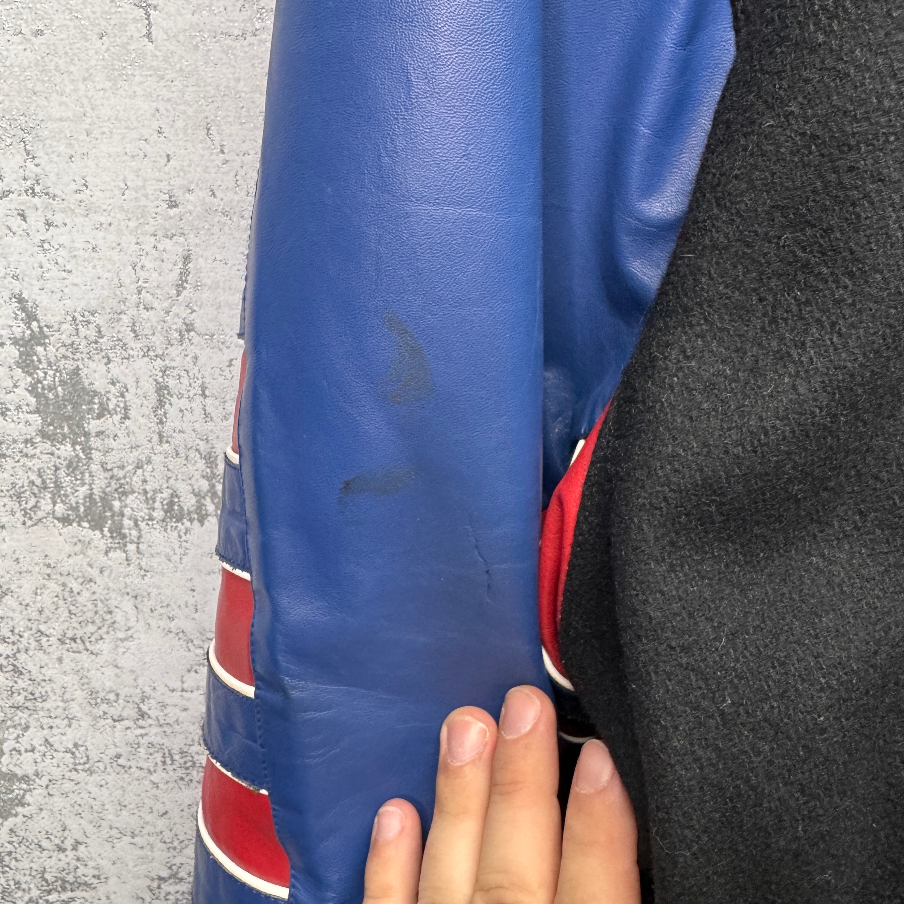 Vintage Buffalo Bills Jeff Hamilton Leather & Wool Varisty Jacket XL