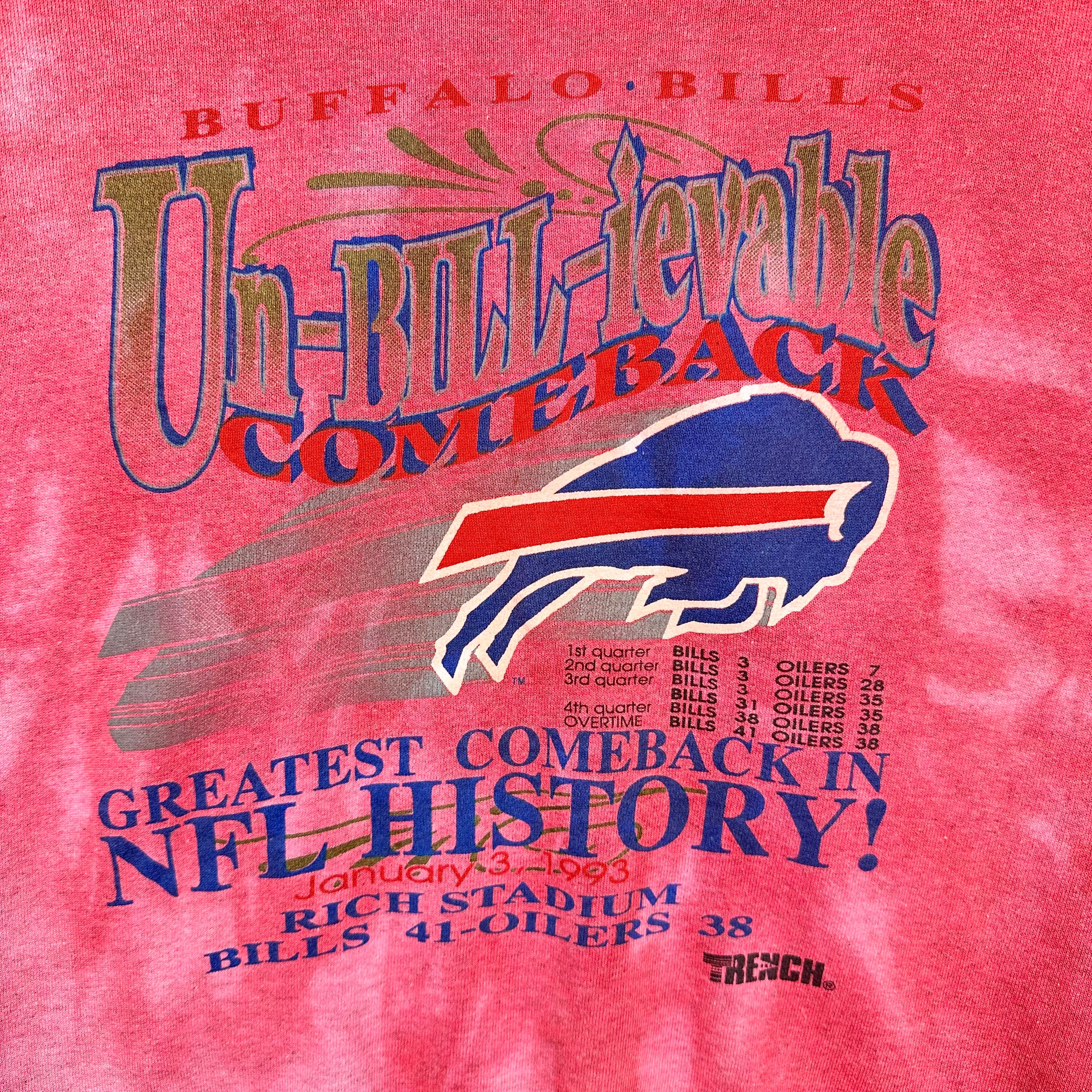 Vintage Buffalo Bills Un-Bill-Ievable Greatest Comeback Crewneck Sweatshirt Large