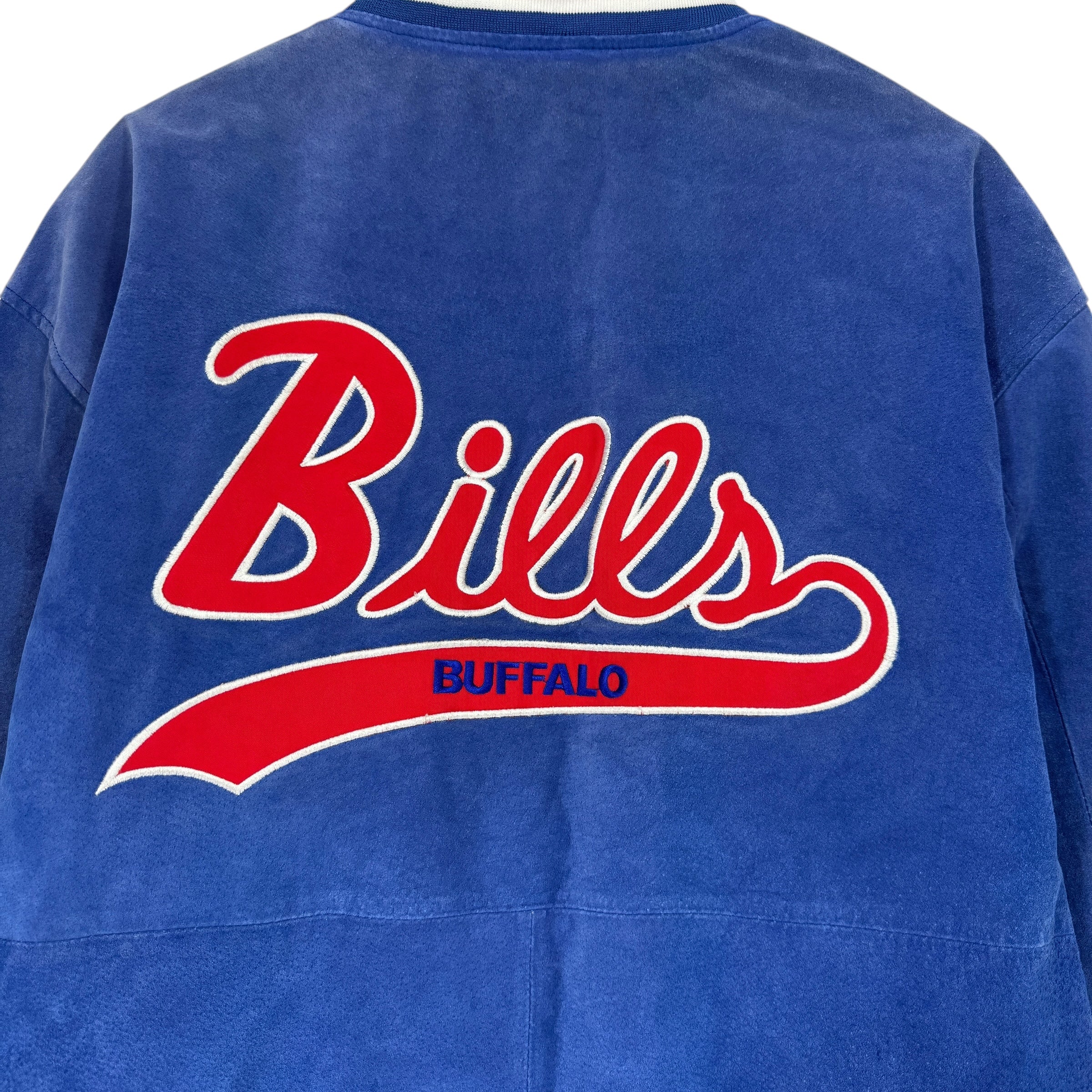 Vintage Buffalo Bills Button Up Suede Jacket Medium
