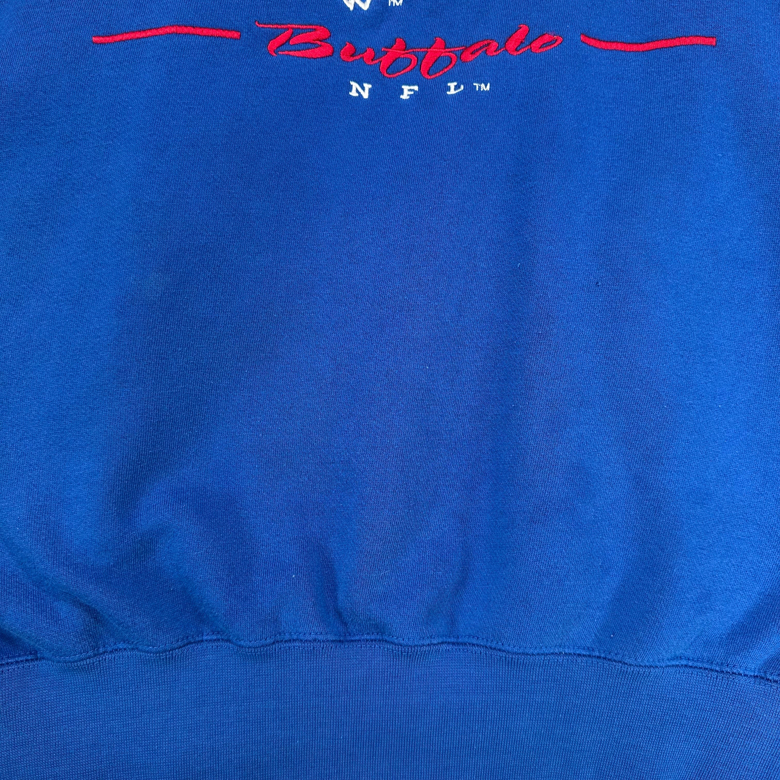 Vintage Buffalo Bills Embroidered Crewneck Sweatshirt Large