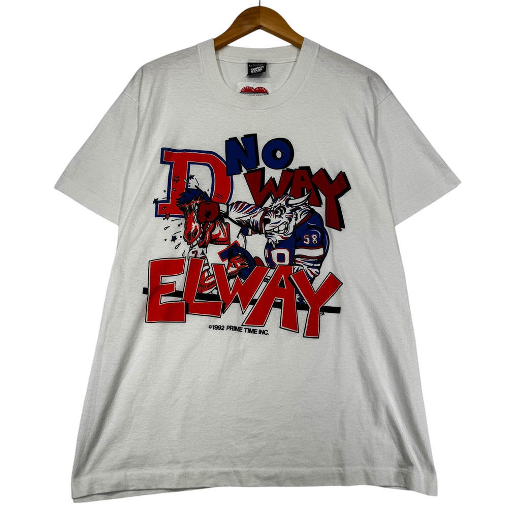 Vintage Buffalo Bills No Way Elway Cartoon Shirt XL