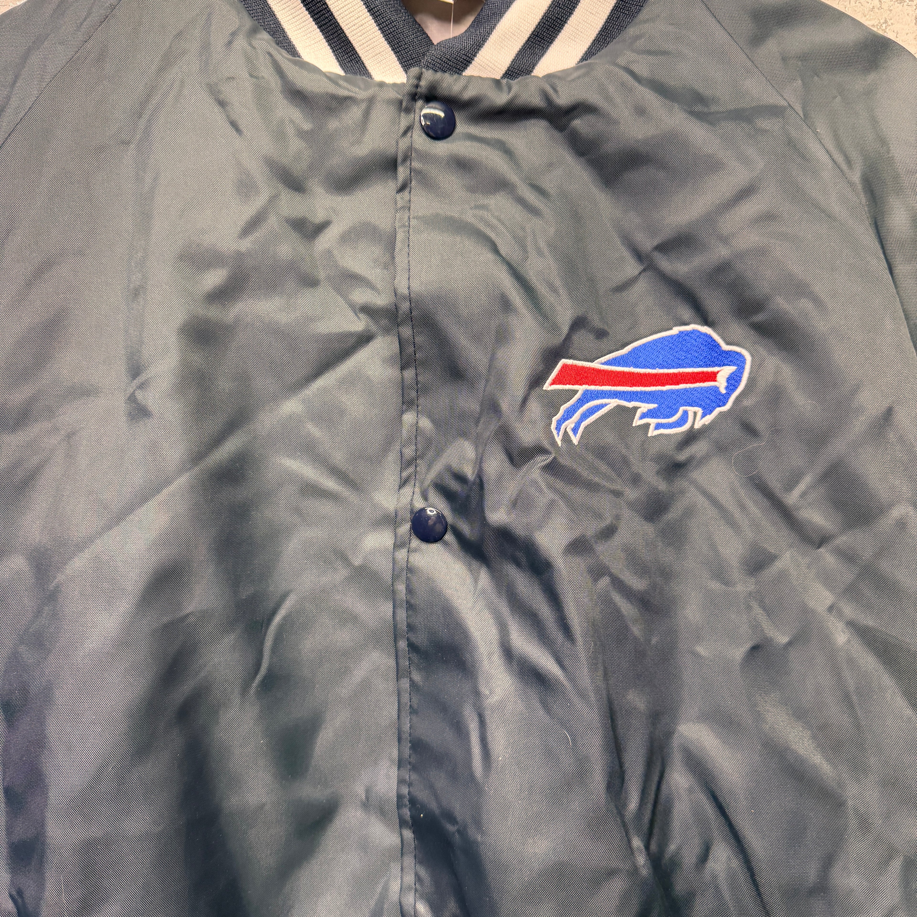 Vintage Buffalo Bills Button Up Windbreaker Jacket XL