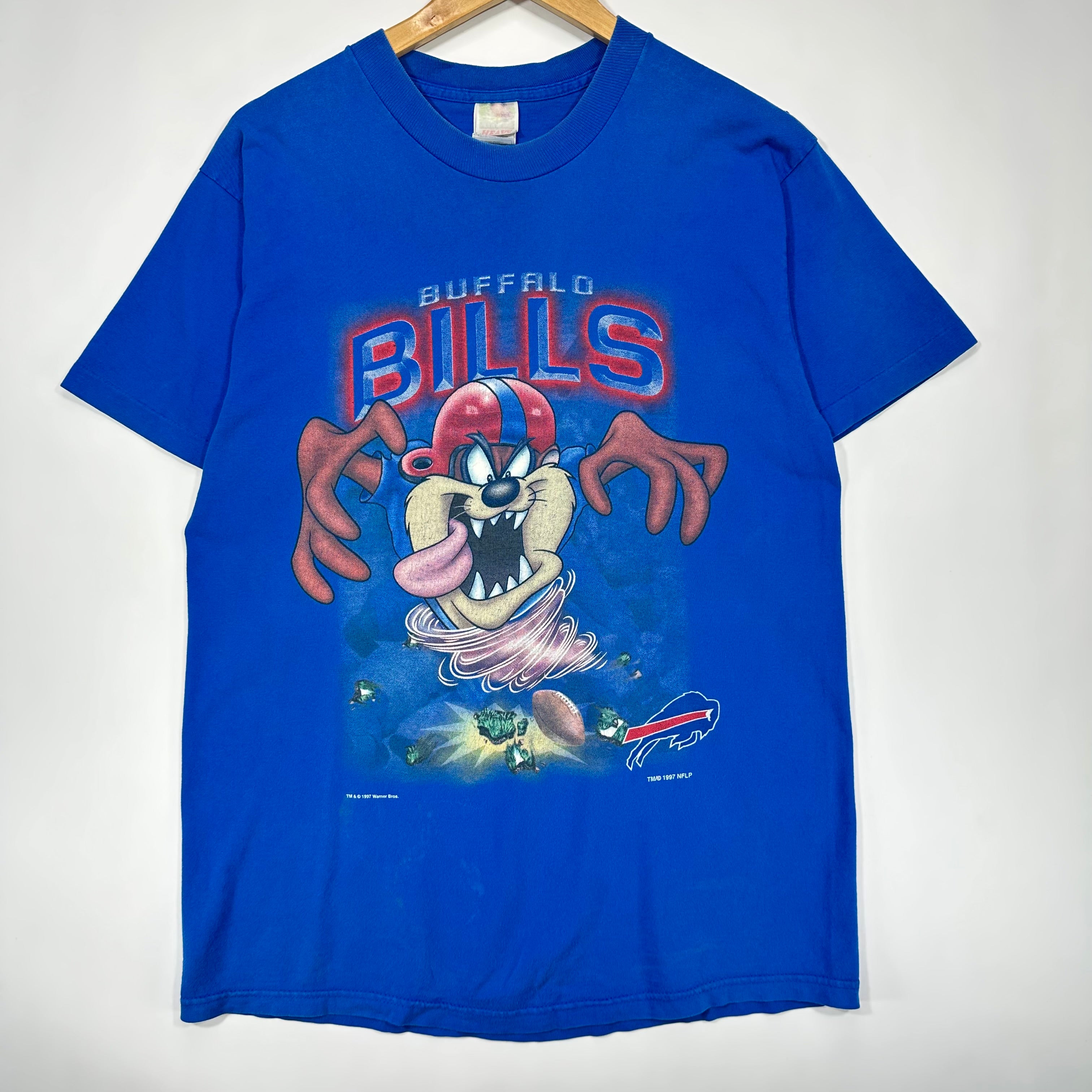 Vintage Buffalo Bills Taz Looney Tunes Cartoon Shirt Large