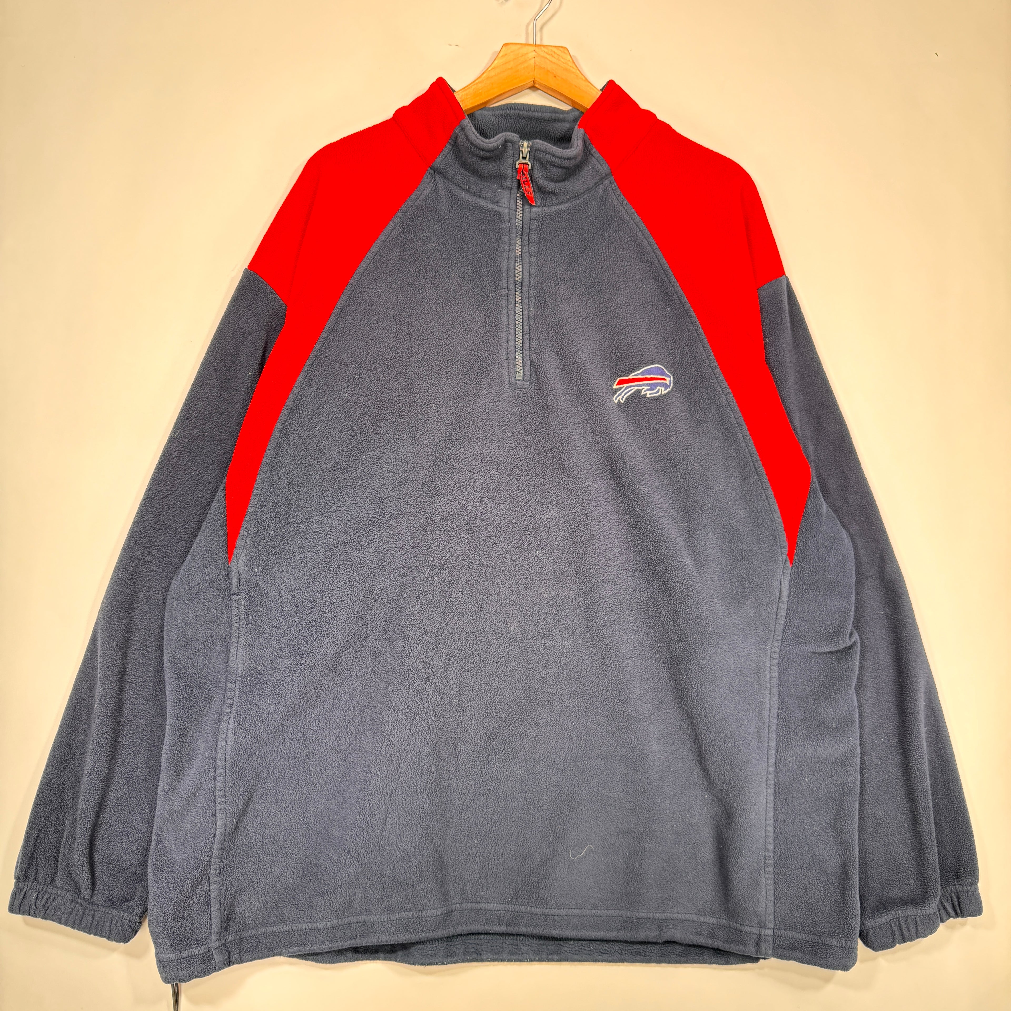 Vintage Buffalo Bills 1/4 Zip Fleece Pullover Sweatshirt XXL