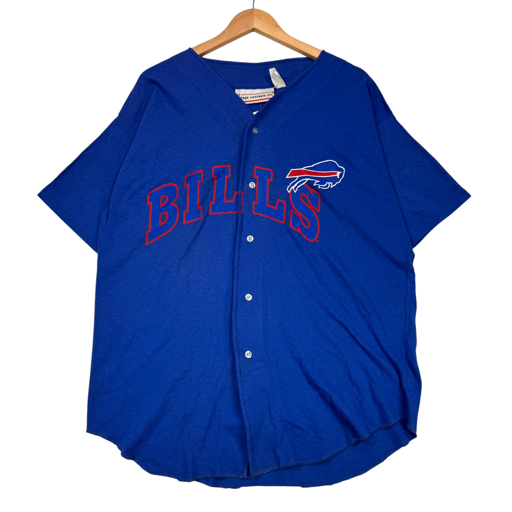 Vintage Buffalo Bills Button Up Baseball Jersey XL