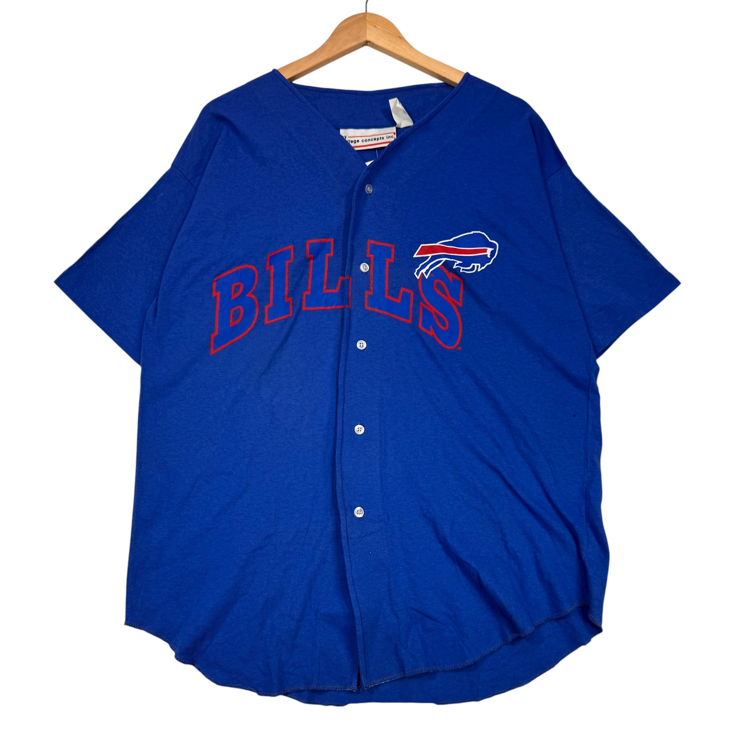 Vintage Buffalo Bills Button Up Baseball Jersey XL