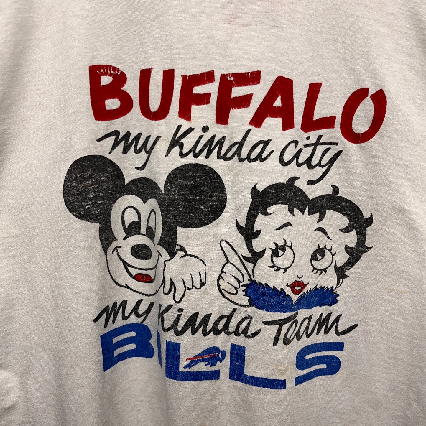 Vintage Buffalo Bills Mickey Mouse Betty Boop Shirt Large