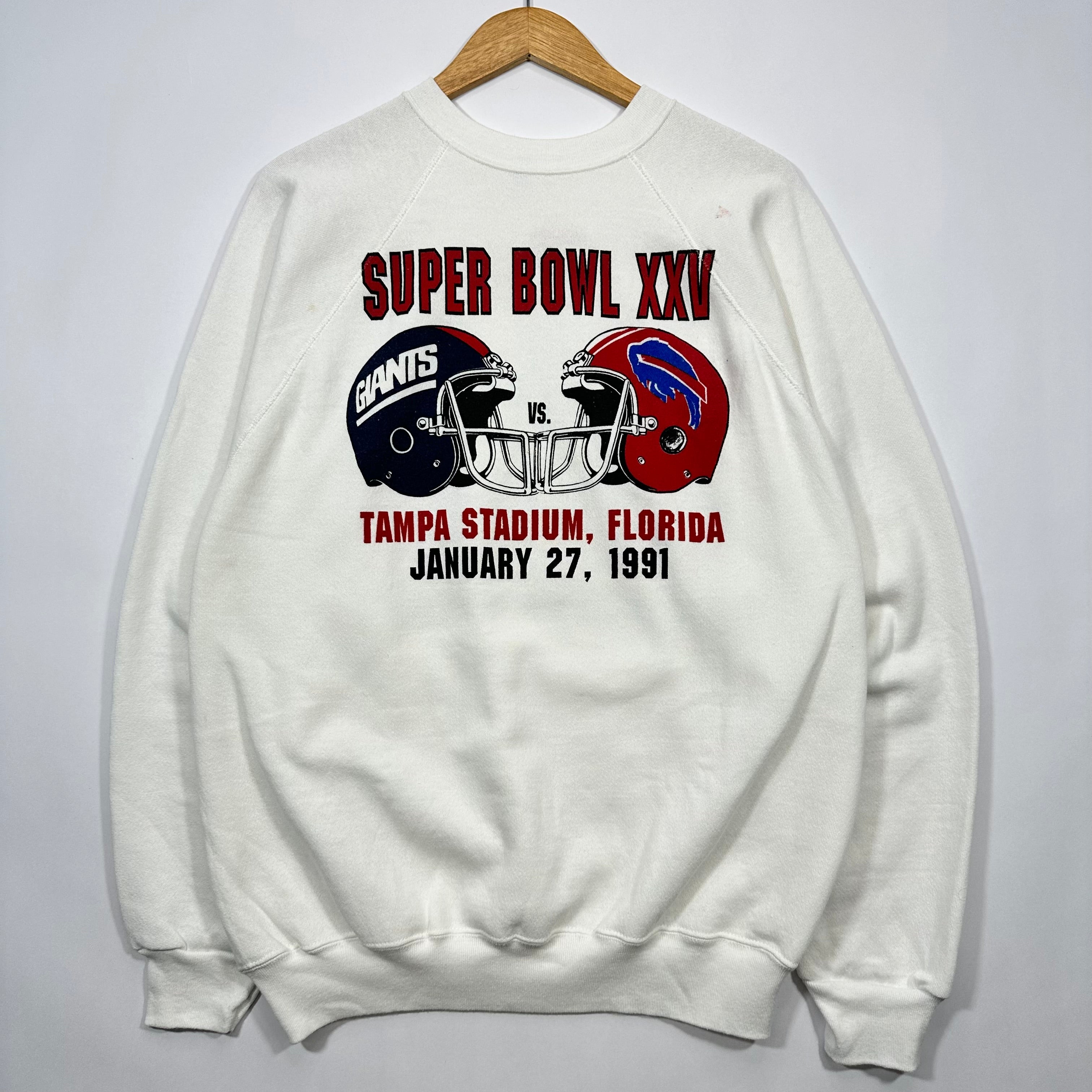 Vintage Buffalo Bills 1991 Double Sided Super Bowl Crewneck Sweatshirt XXL