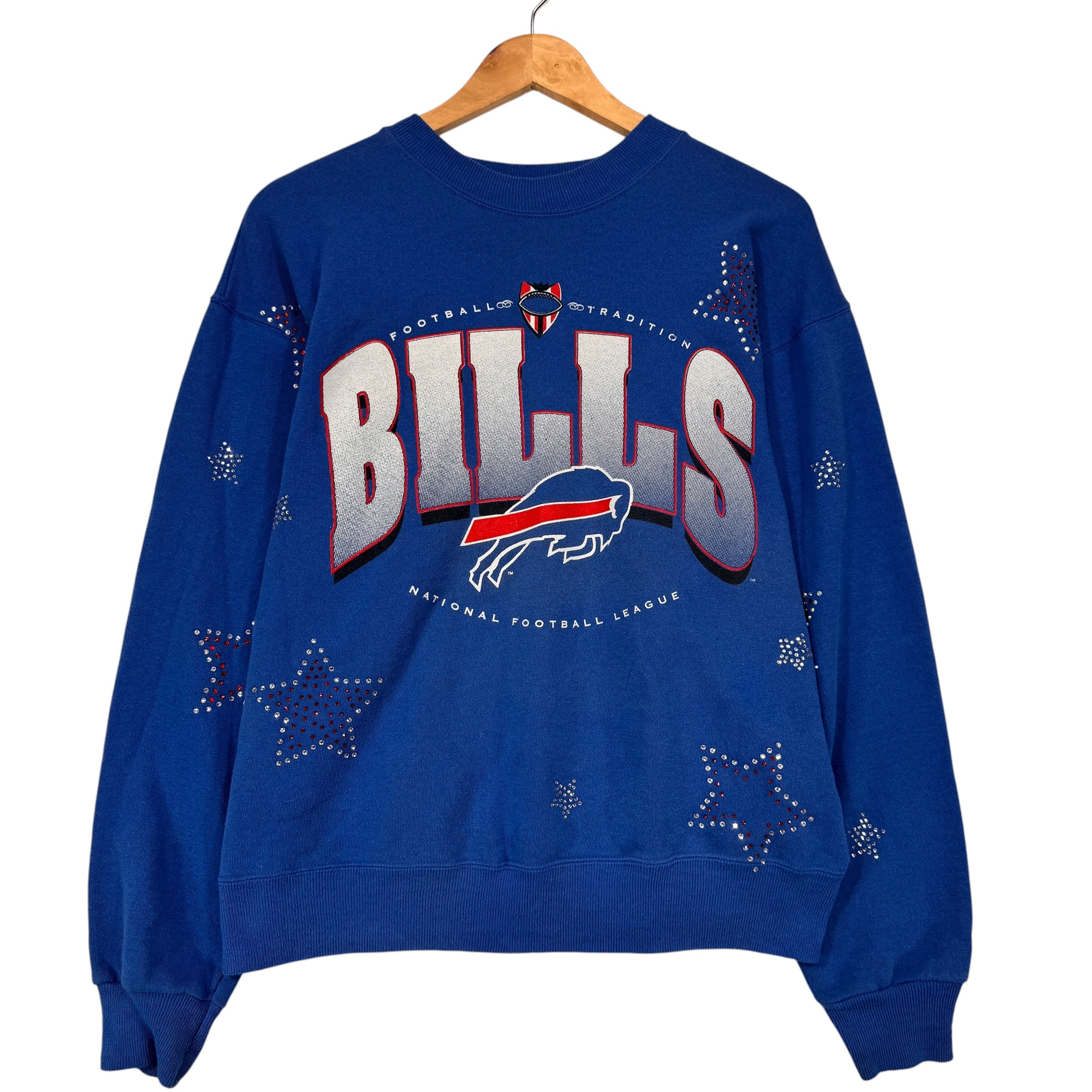 Vintage Buffalo Bills Jeweled Crewneck Sweatshirt Large
