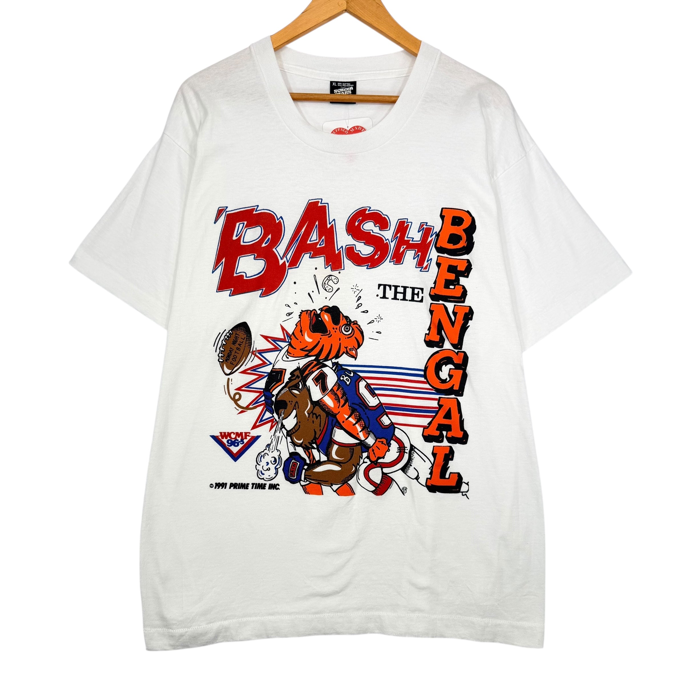 Vintage Buffalo Bills Bash the Bengal Cartoon Shirt XL