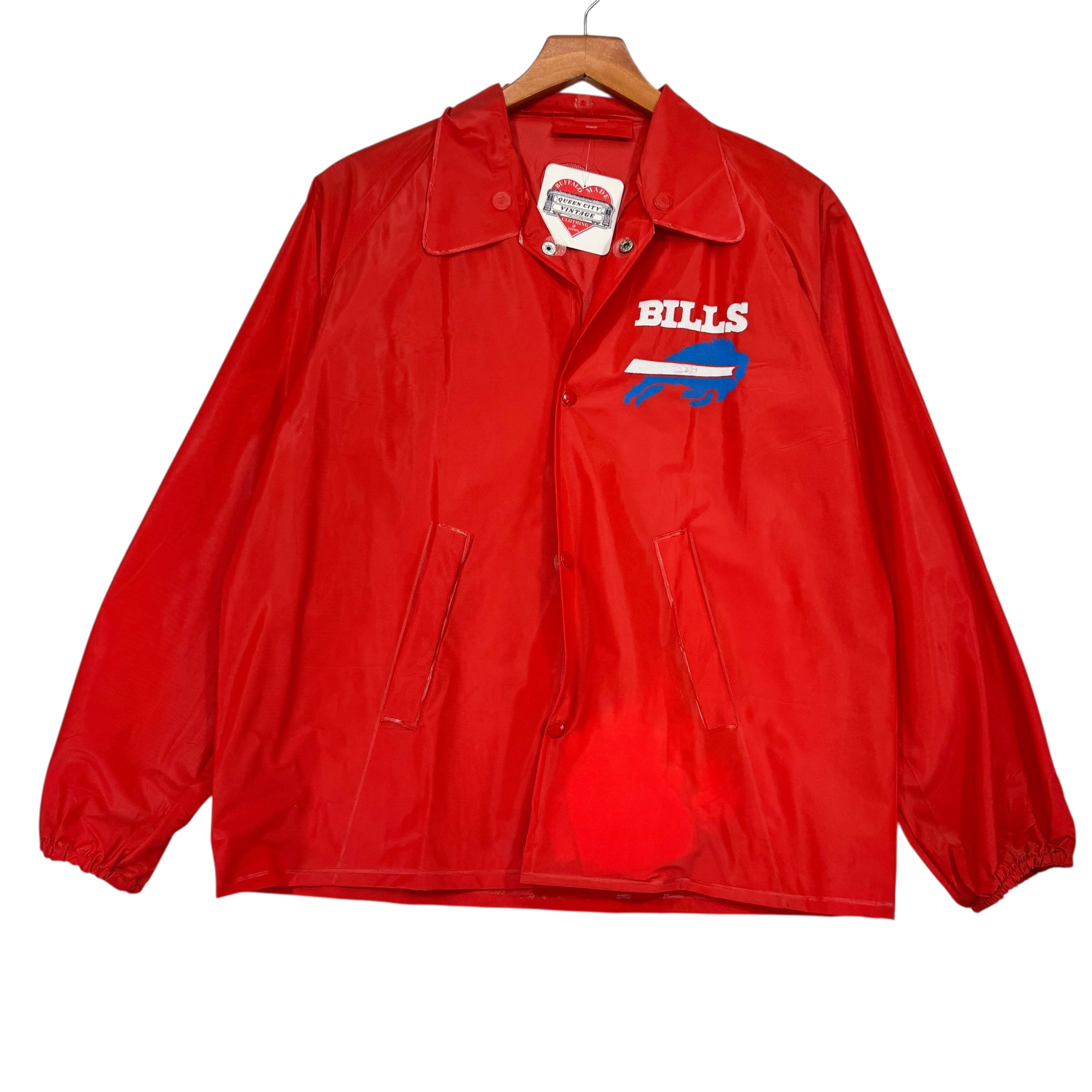 Vintage Buffalo Bills Button Up Rain Jacket Women’s Small
