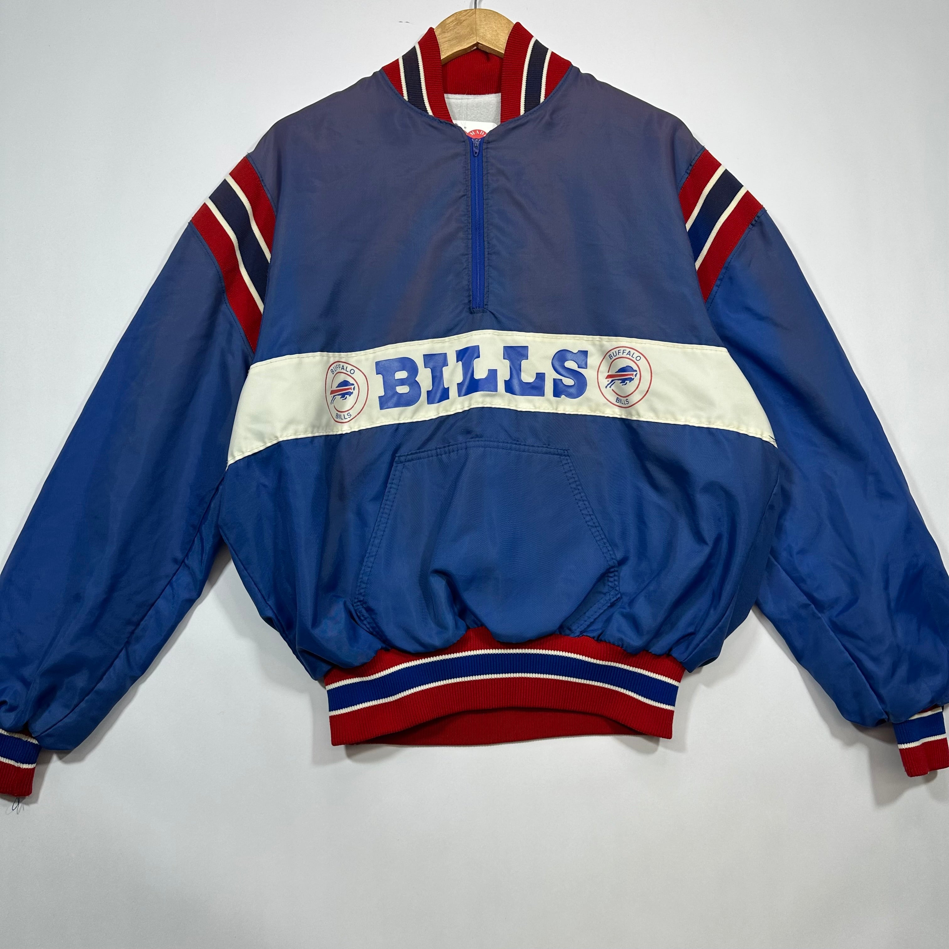 Vintage Buffalo Bills Pullover Windbreaker Jacket Large