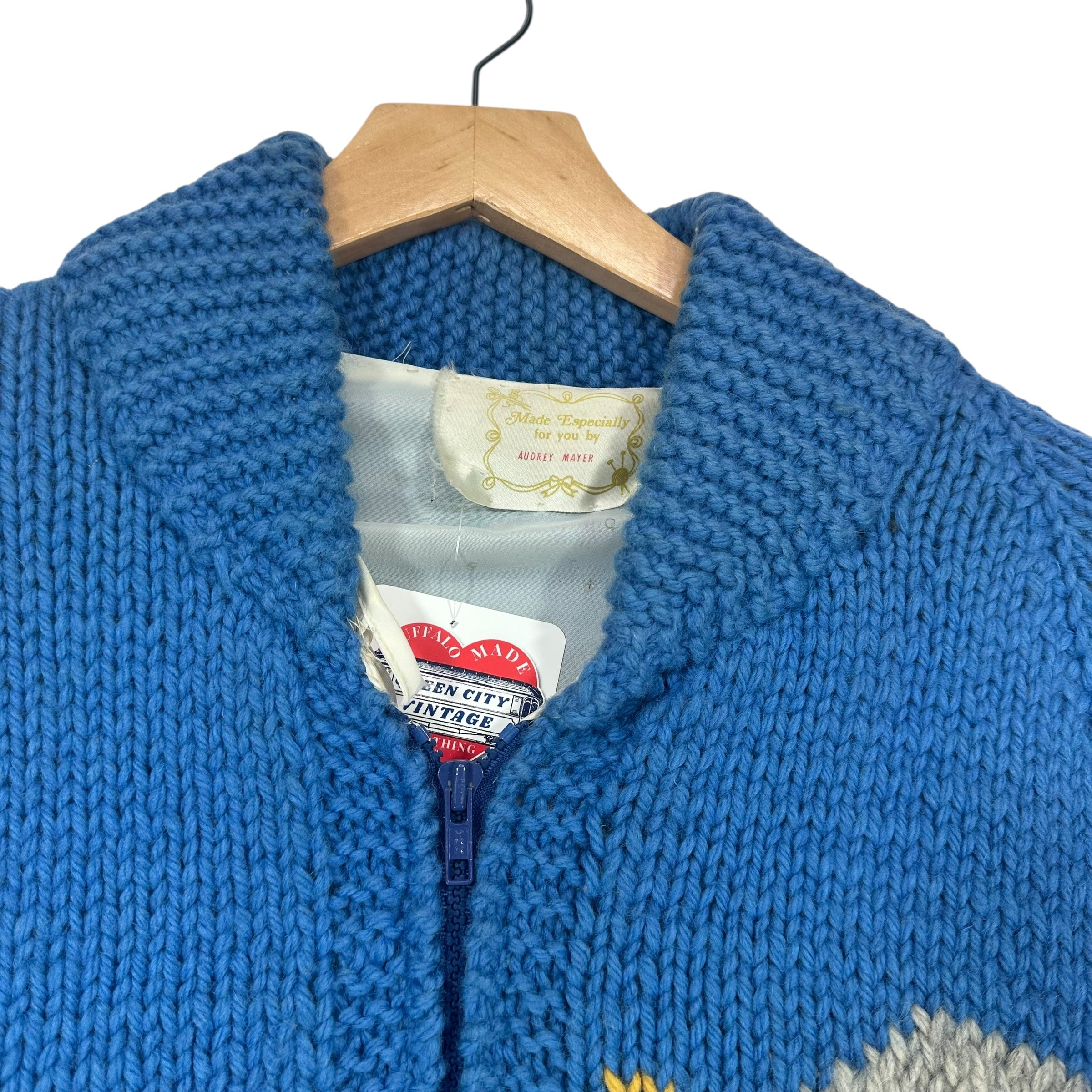 Vintage Buffalo Sabres 1970s Knit Cowichan Sweatshirt Large