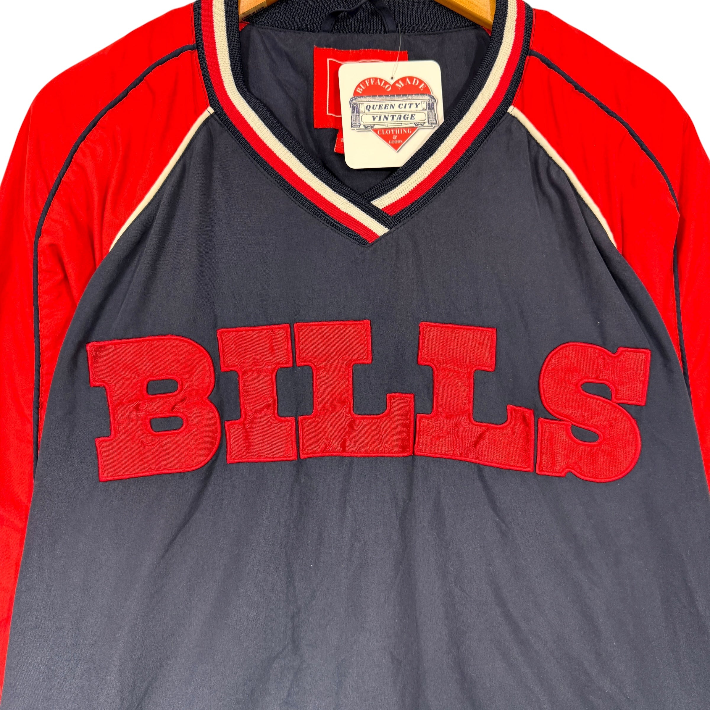 Vintage Buffalo Bills Pullover Windbreaker Jacket Large