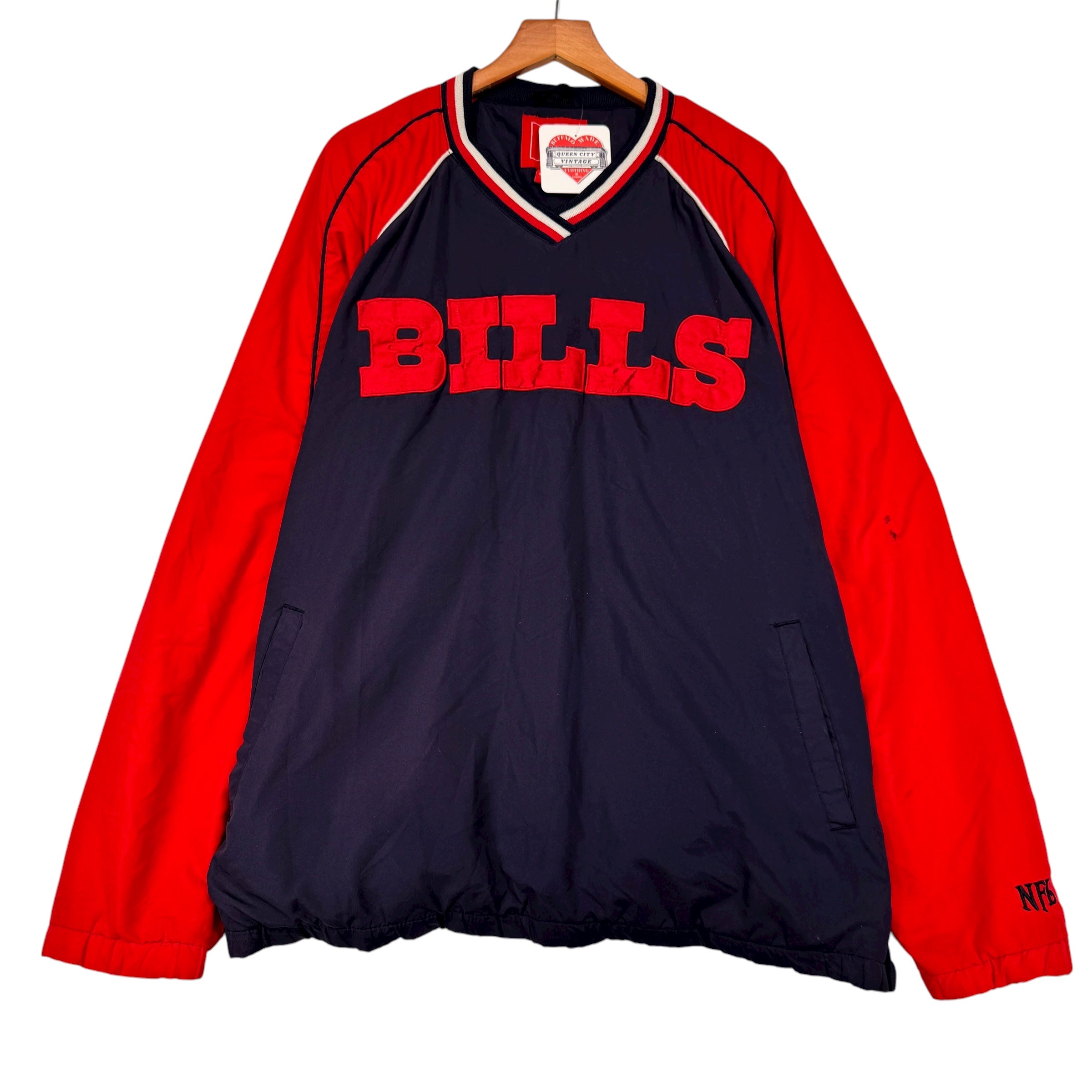 Vintage Buffalo Bills Pullover Windbreaker Jacket Large
