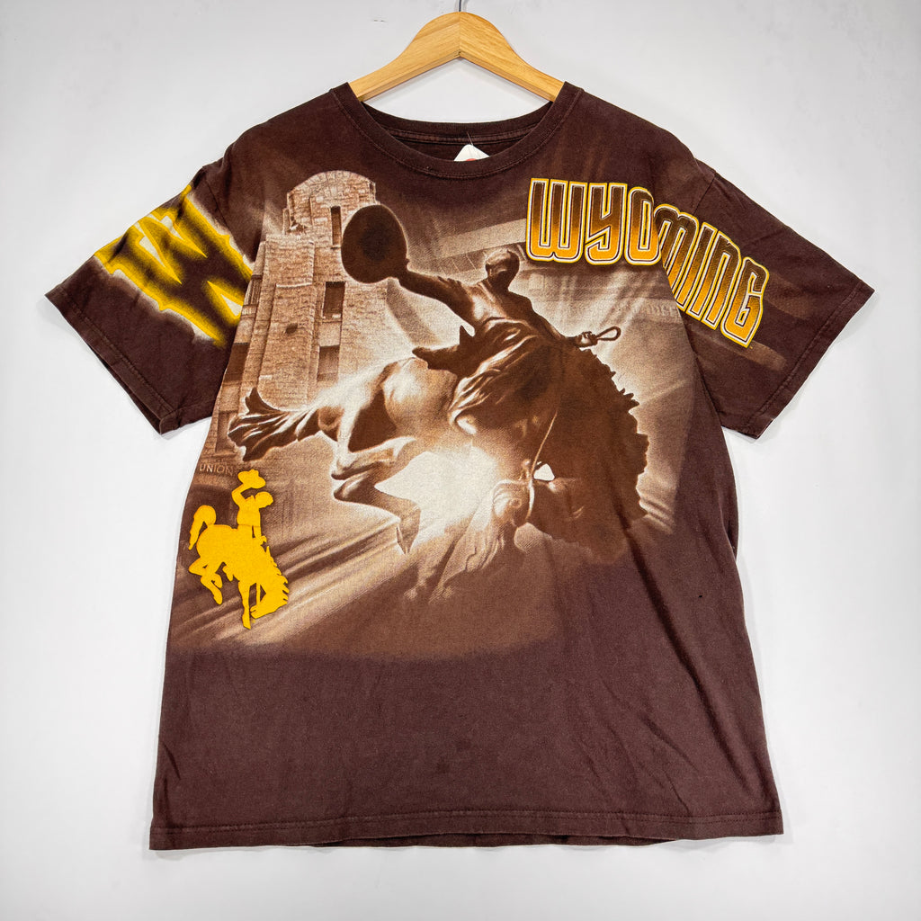Vintage Wyoming Cowboys All Over Print Shirt XL