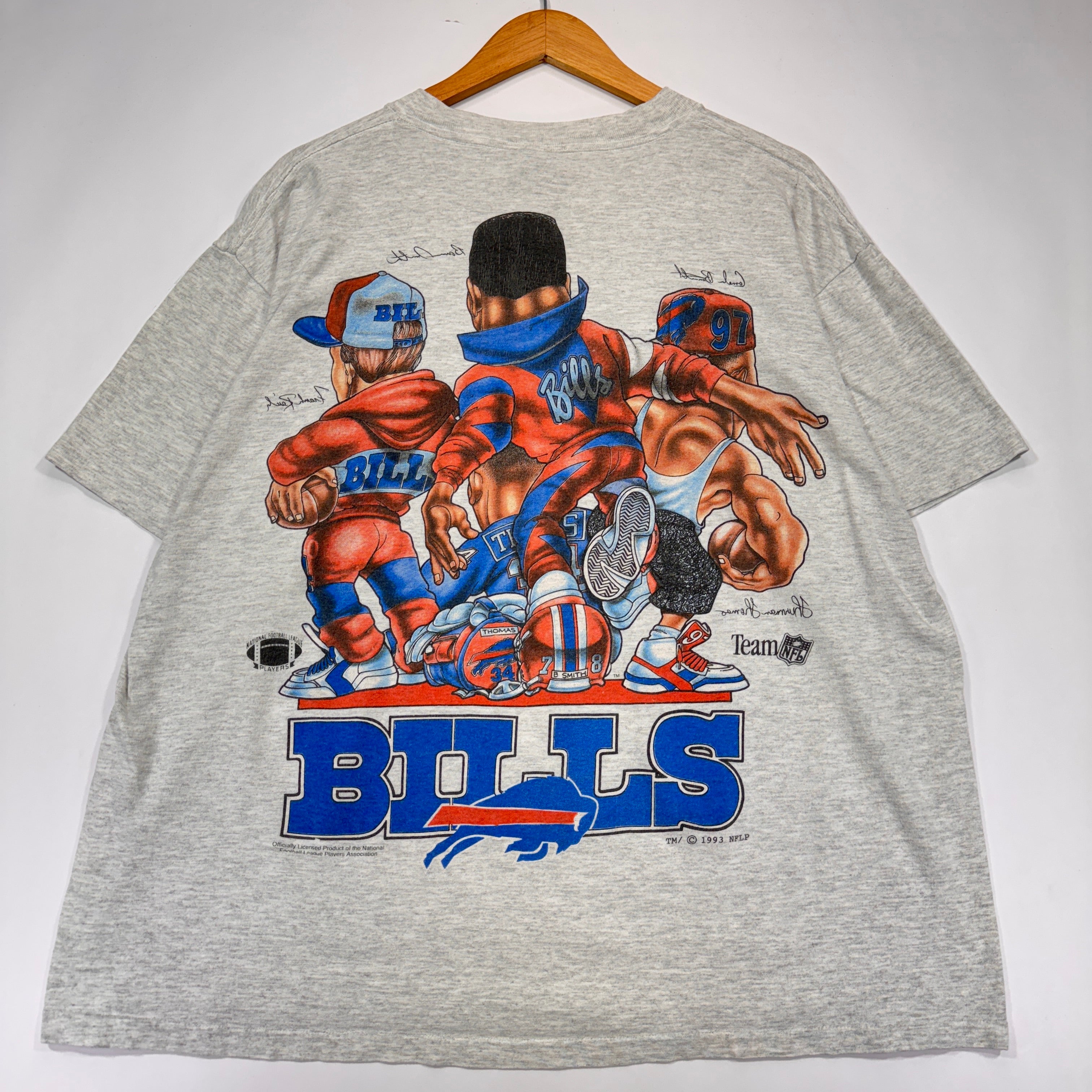 Vintage Buffalo Bills We’re Back Like That Caricature Double Sided Shirt XL