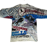 Vintage Buffalo Bills Washington Redskins Super Bowl All Over Print Shirt XL