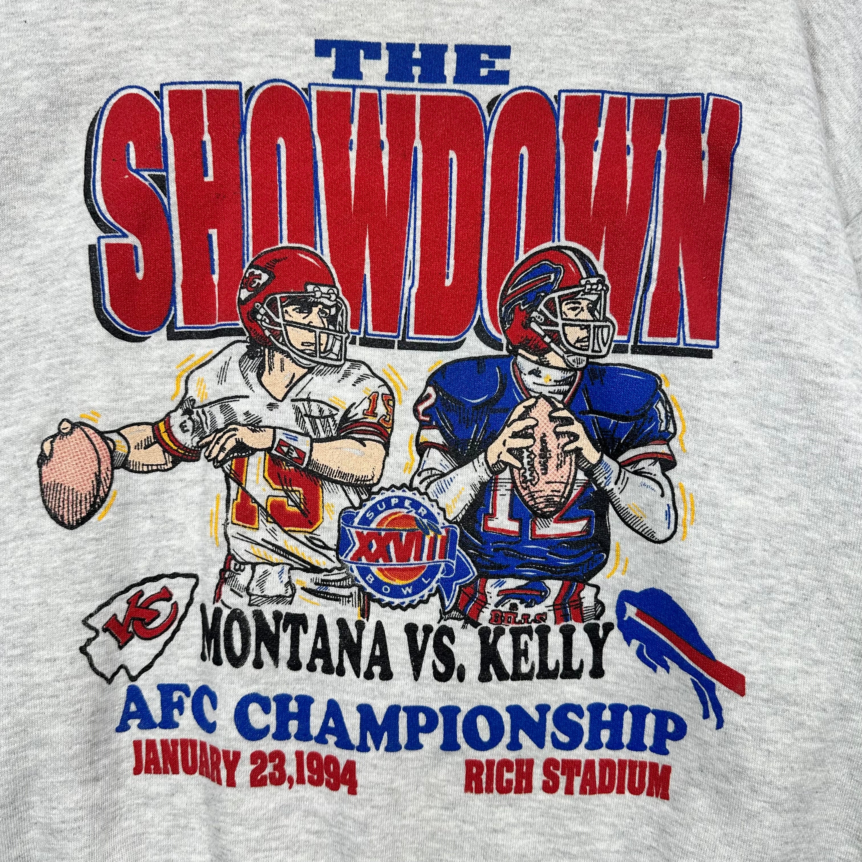 Vintage Buffalo Bills 1994 AFC Championship Montana v Kelly Crewneck Sweatshirt XL
