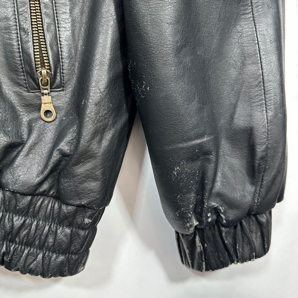 Vintage Buffalo Bills Leather Bomber Jacket Large
