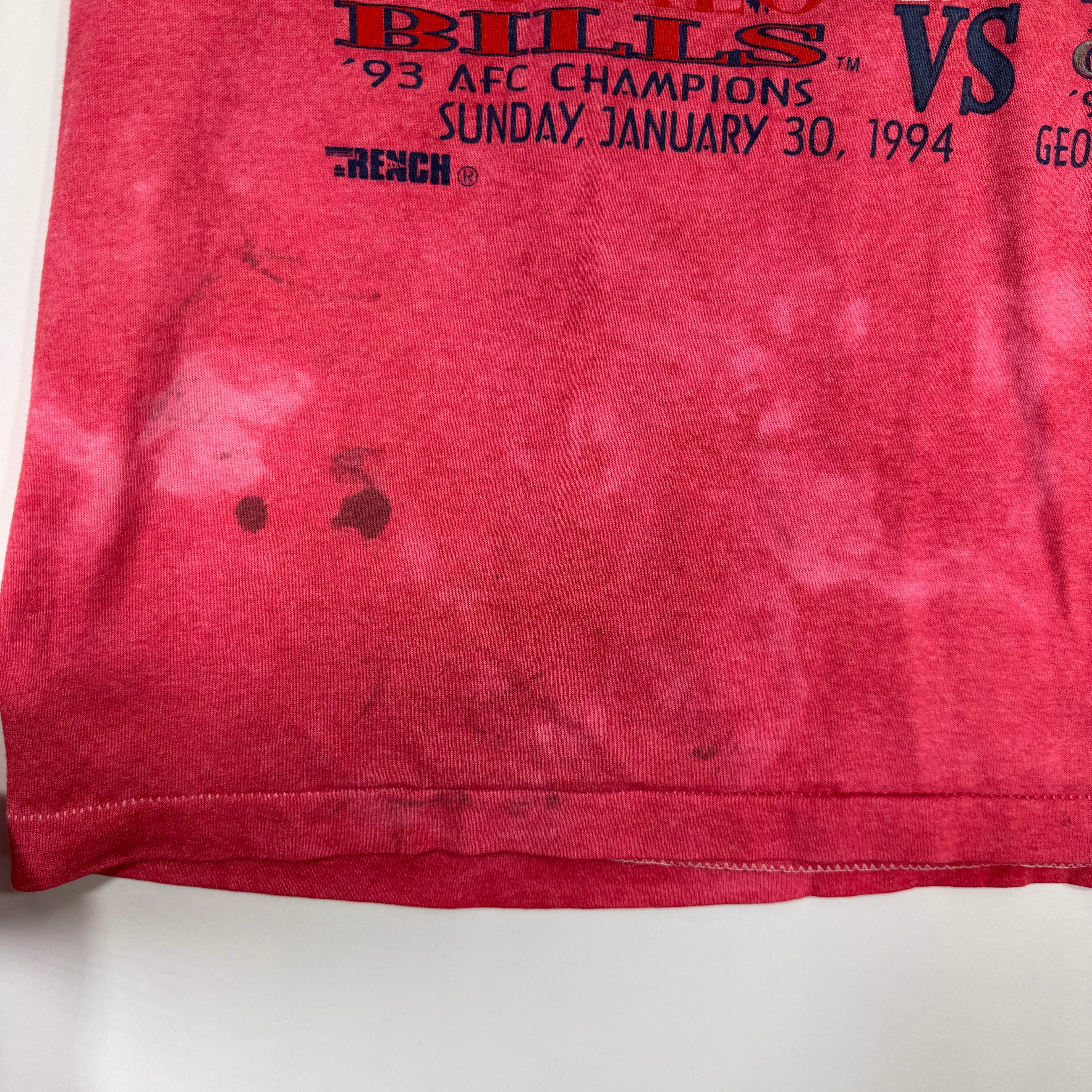 Vintage Buffalo Bills Overdyed 1993 Super Bowl Shirt XL