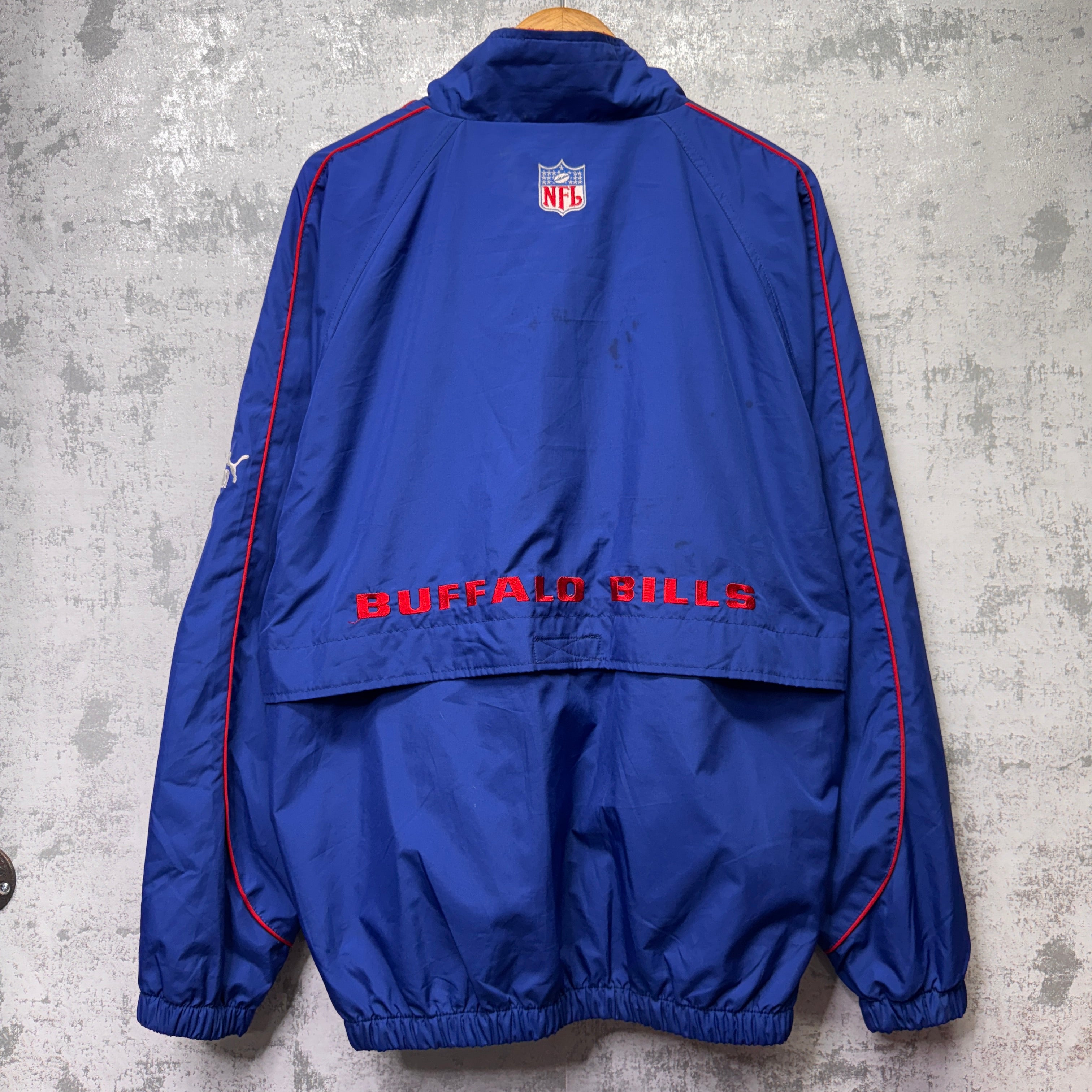 Vintage Buffalo Bills Zip Up Windbreaker Jacket Large
