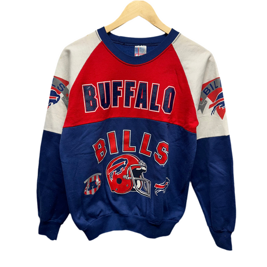 Vintage Buffalo Bills Colorblock Crewneck Sweatshirt Small