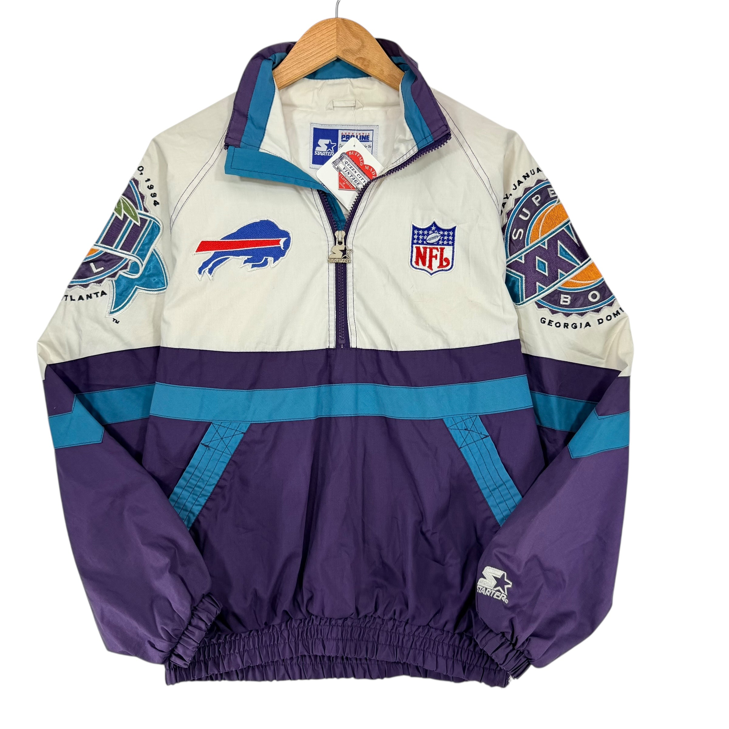 Vintage Buffalo Bills Starter Pullover Windbreaker Jacket Small