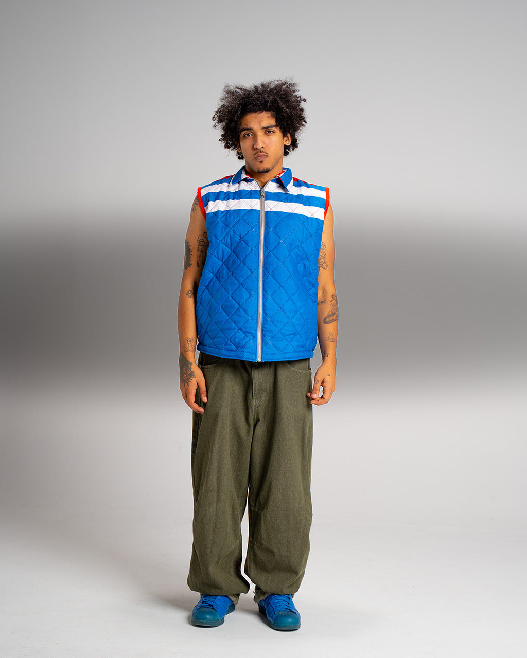 KP MADE ME Buffalo Bills Upcycled Custom Quilted Vest Medium-Large