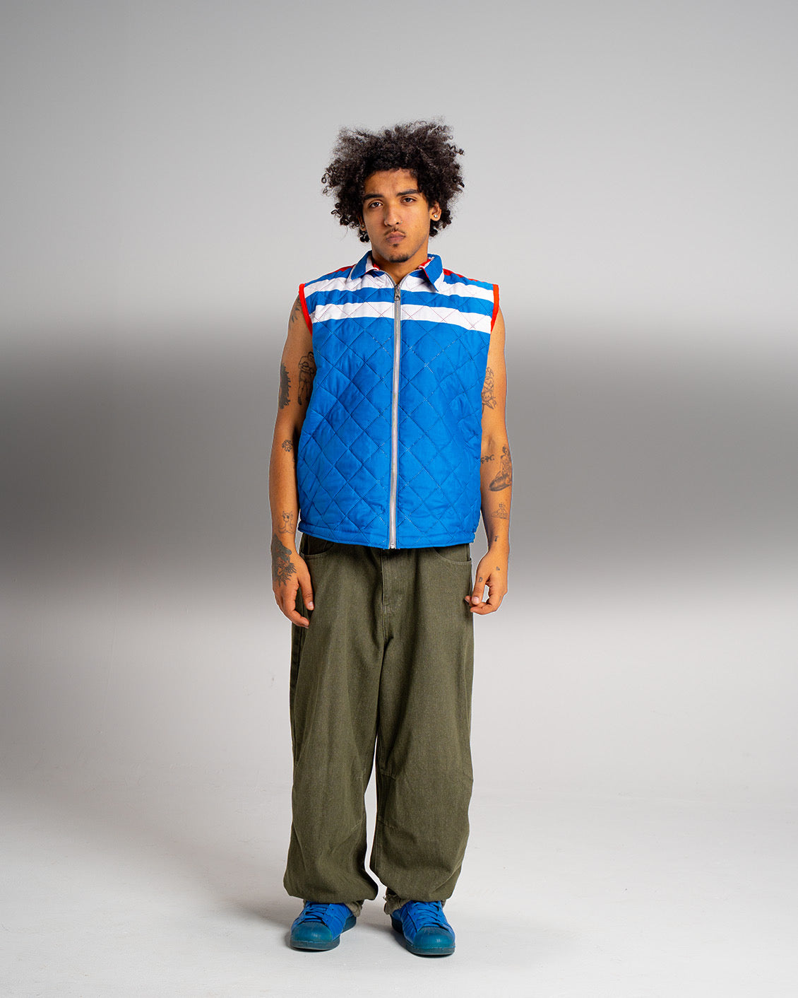 KP MADE ME Buffalo Bills Upcycled Custom Quilted Vest Medium-Large