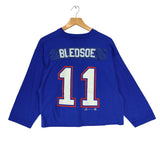 Vintage Buffalo Bills Drew Bledsoe 3/4 Sleeve Cropped Shirt Large