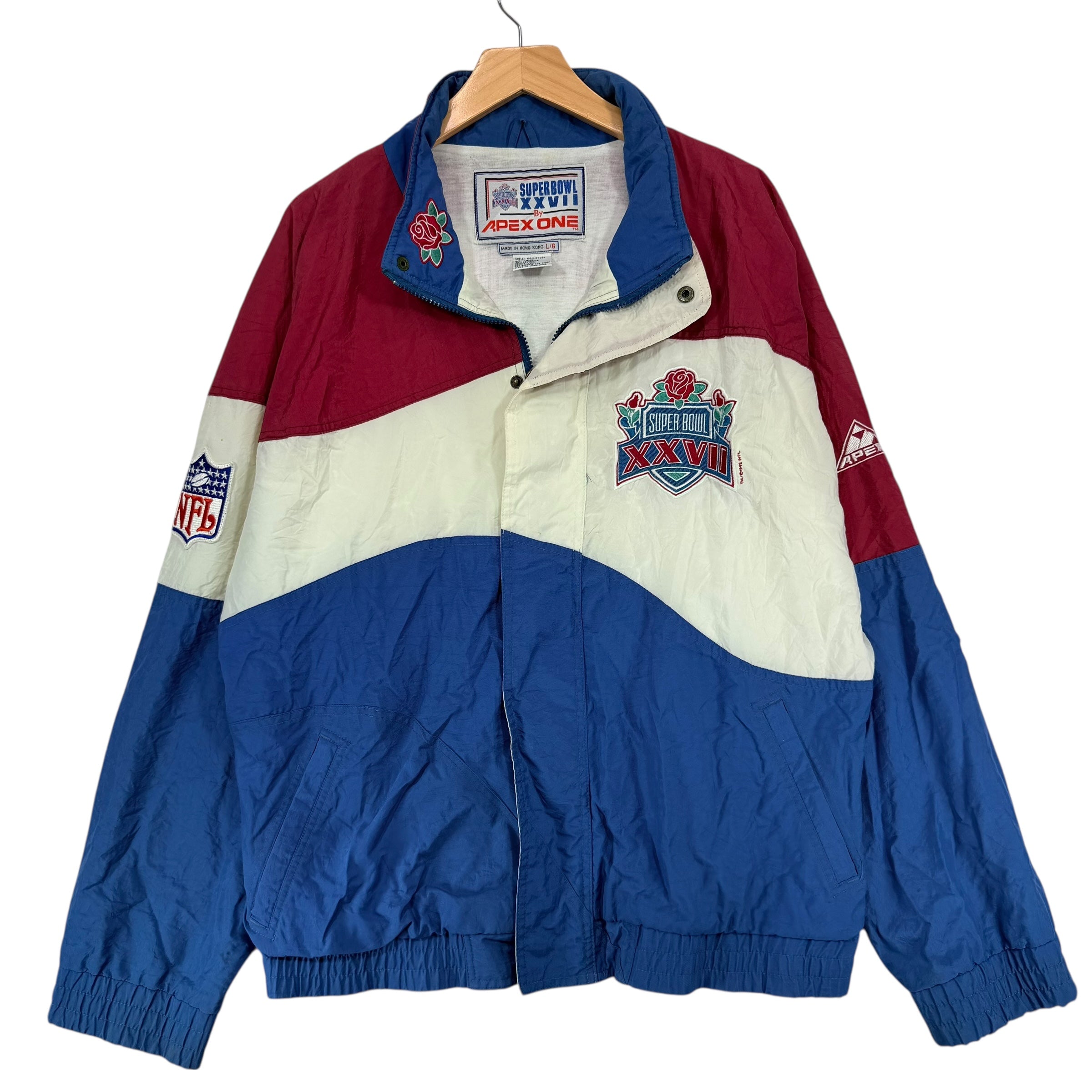 Vintage Buffalo Bills Apex Super Bowl Windbreaker Jacket Large