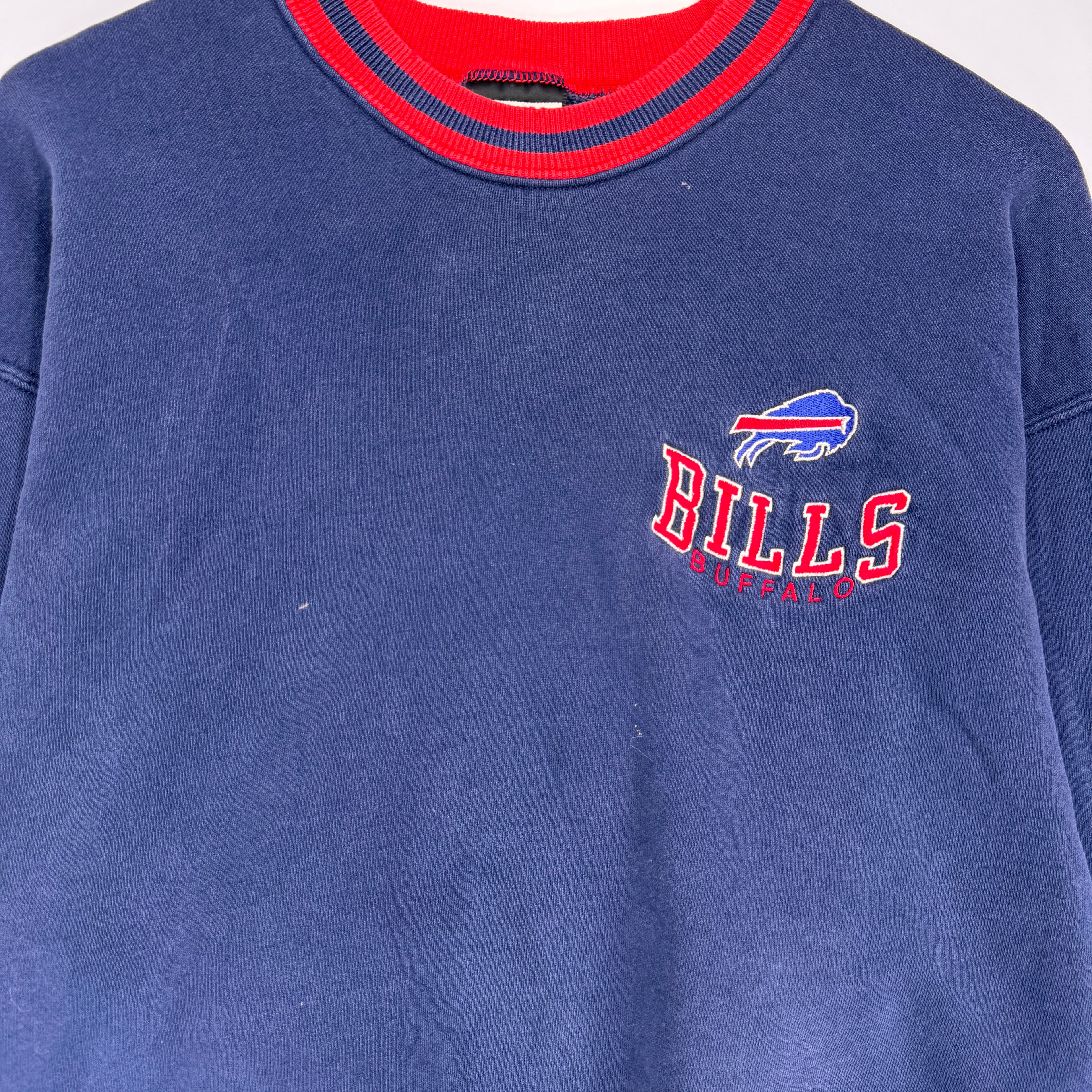 Vintage Buffalo Bills Crop Top Crewneck Sweatshirt Large