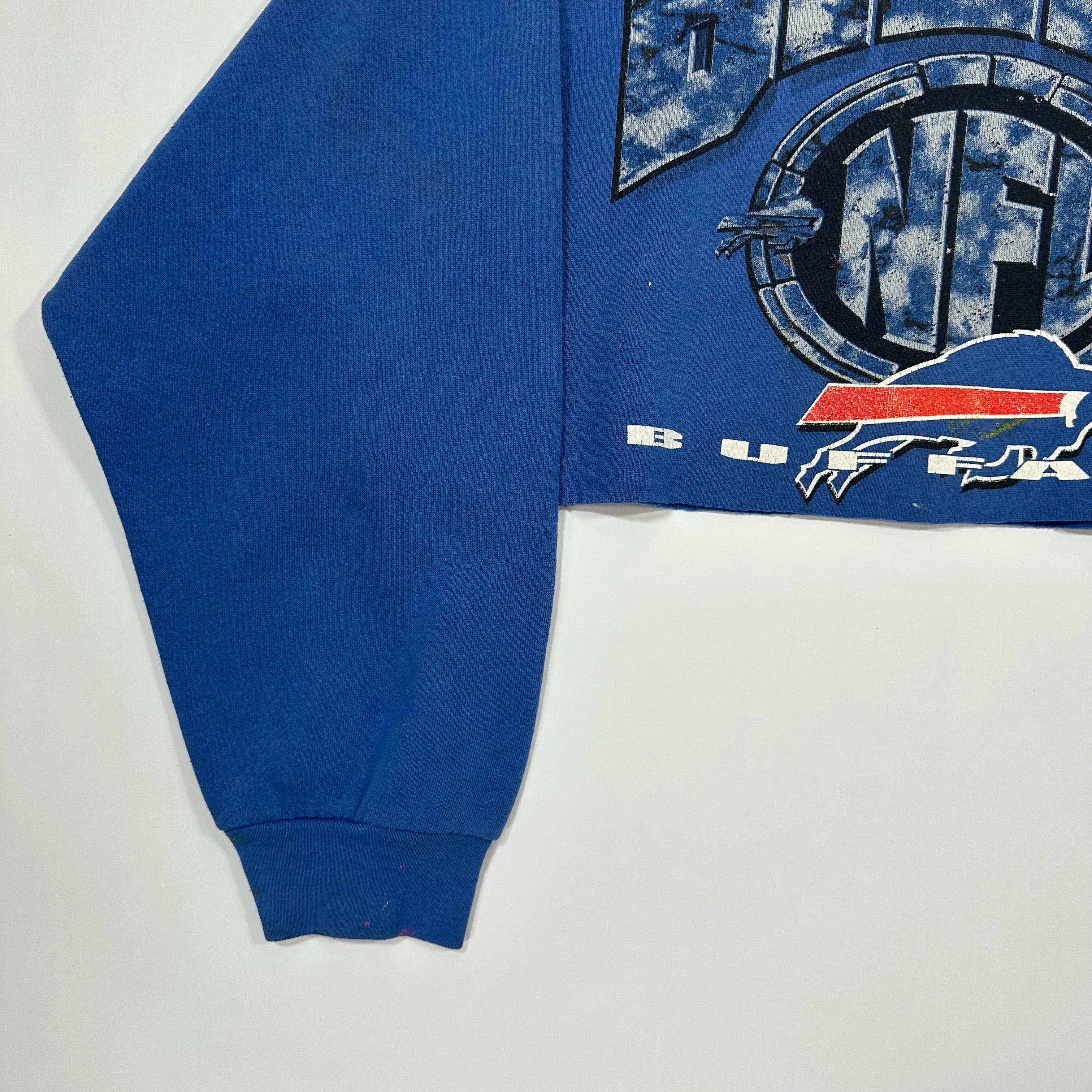 Vintage Buffalo Bills Cropped Crewneck Sweatshirt XL