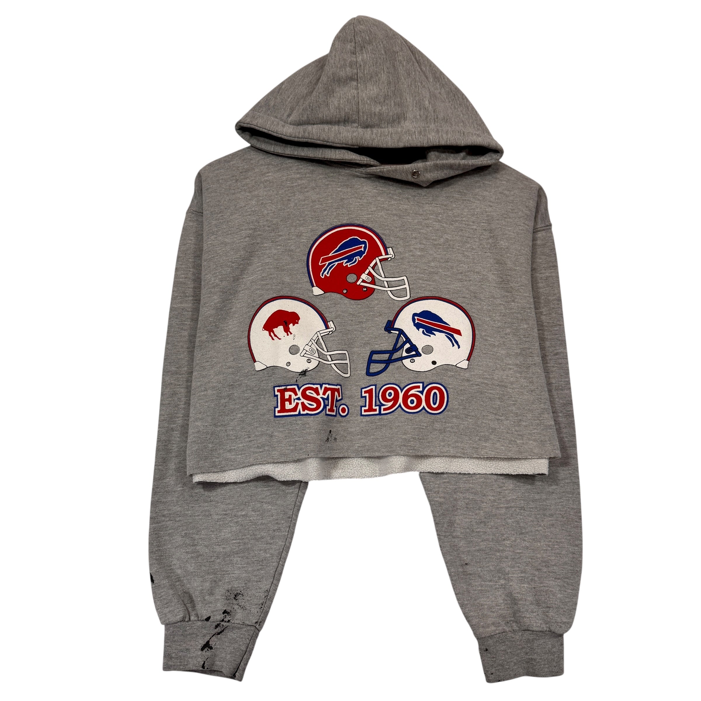 Vintage Buffalo Bills Cropped Hoodie Sweatshirt Medium
