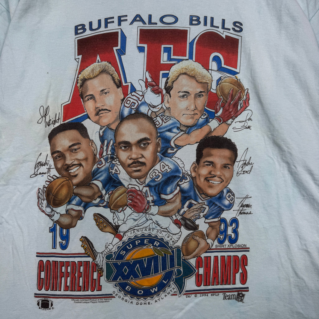 Vintage Buffalo Bills Overdyed 1993 AFC East Champions Caricature Shirt XL
