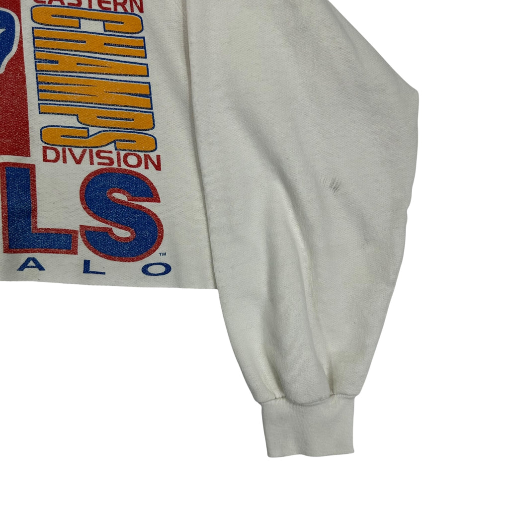 Vintage Buffalo Bills 1990 Division Champs Cropped Crewneck Sweatshirt Large