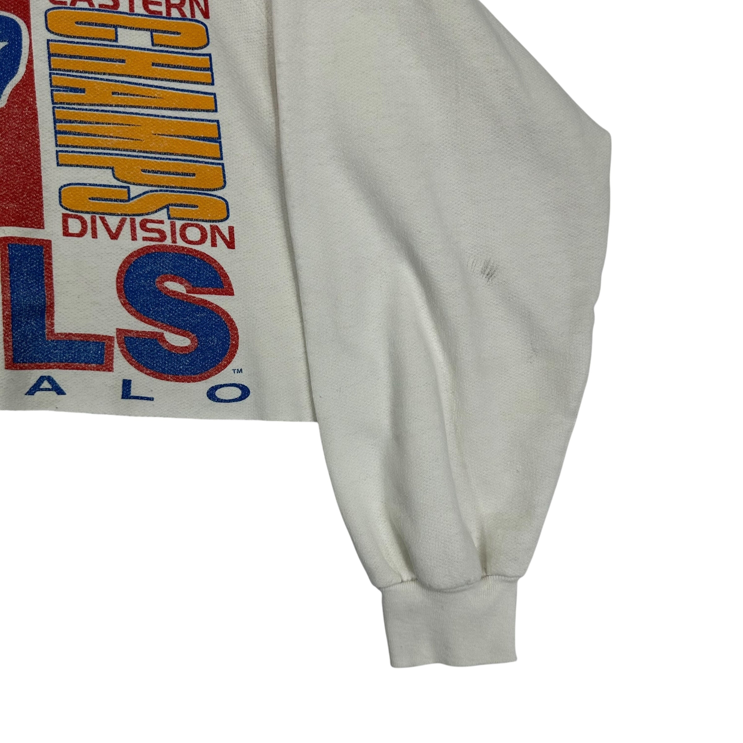 Vintage Buffalo Bills 1990 Division Champs Cropped Crewneck Sweatshirt Large