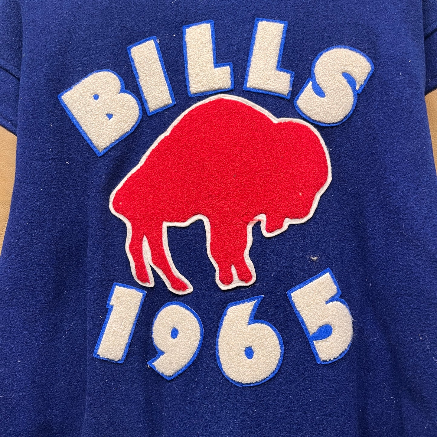 Vintage Buffalo Bills 1965 Wool Leather Varsity Bomber Jacket Large-XL