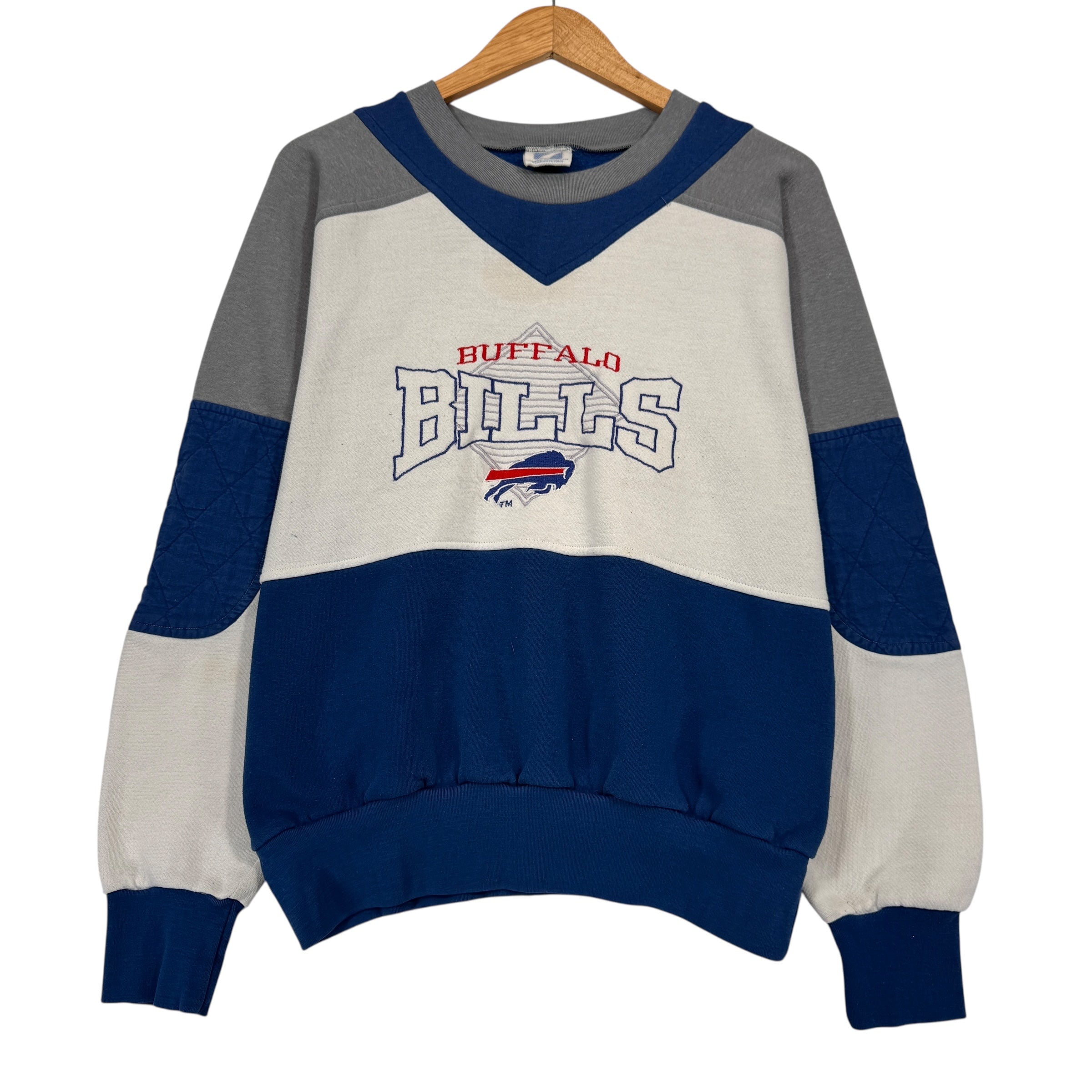 Vintage Buffalo Bills Color Block Crewneck Sweatshirt Medium
