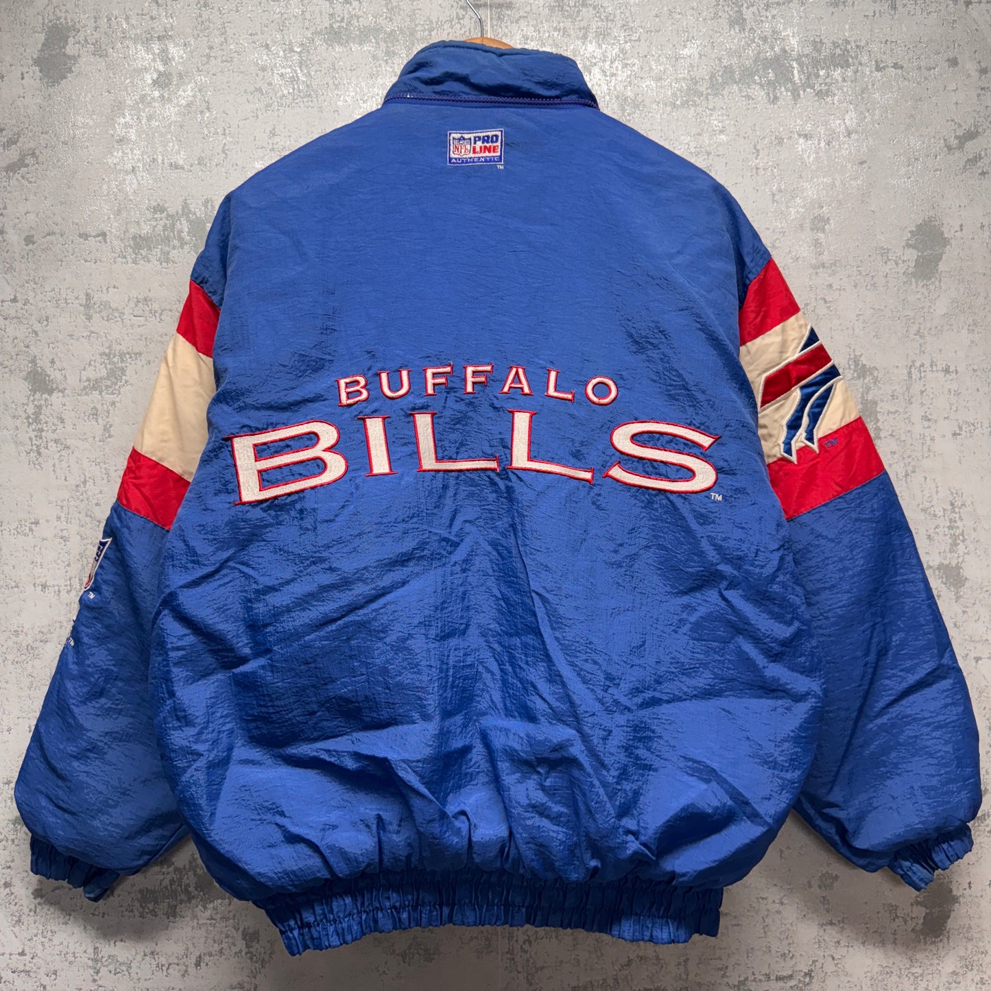 Vintage Buffalo Bills Logo Athletic Zip Up Puffer Jacket Large