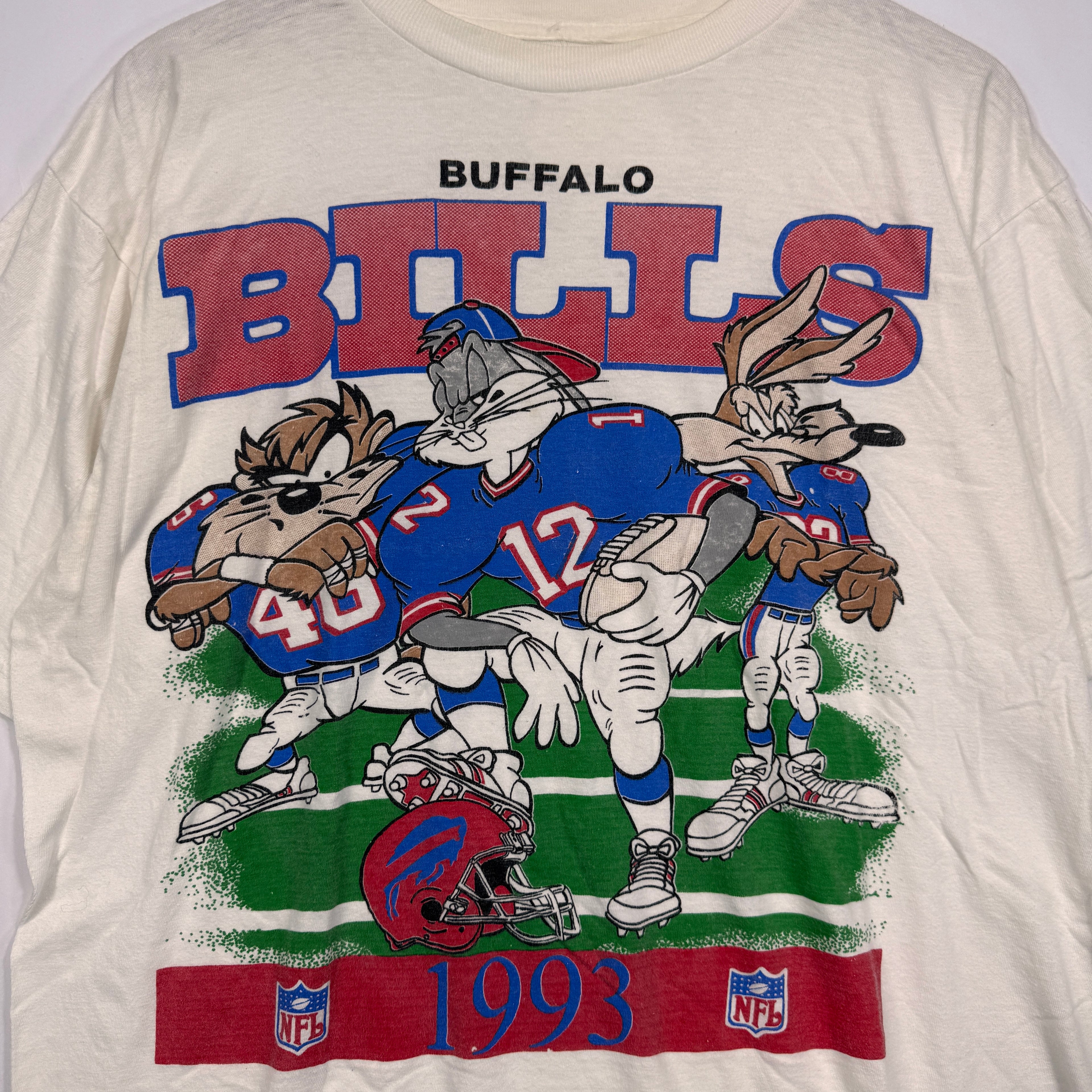 Vintage Buffalo Bills 1993 Looney Tunes Cartoon Shirt Large