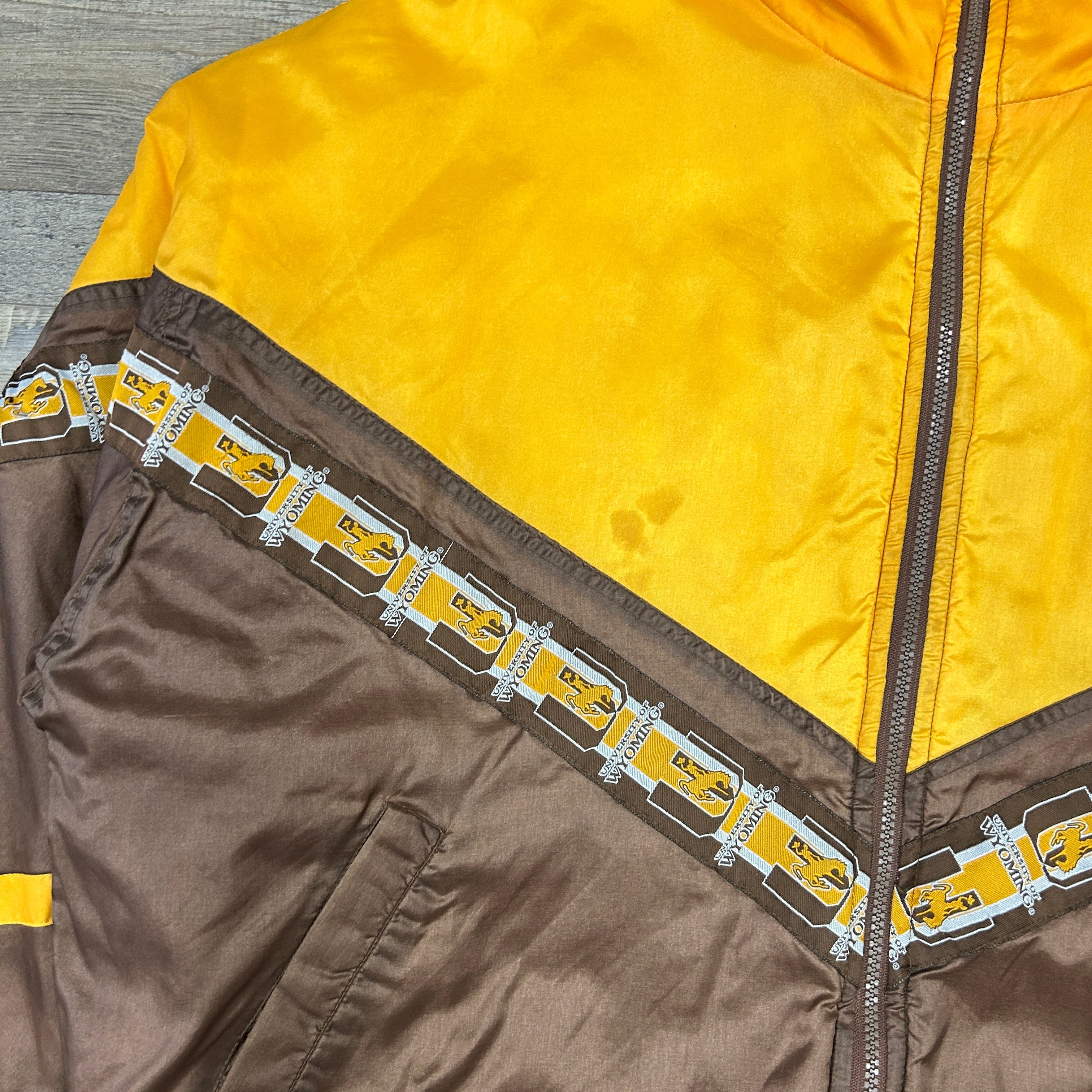 Vintage Wyoming Cowboys Buffalo Bills Tape Jacket XL