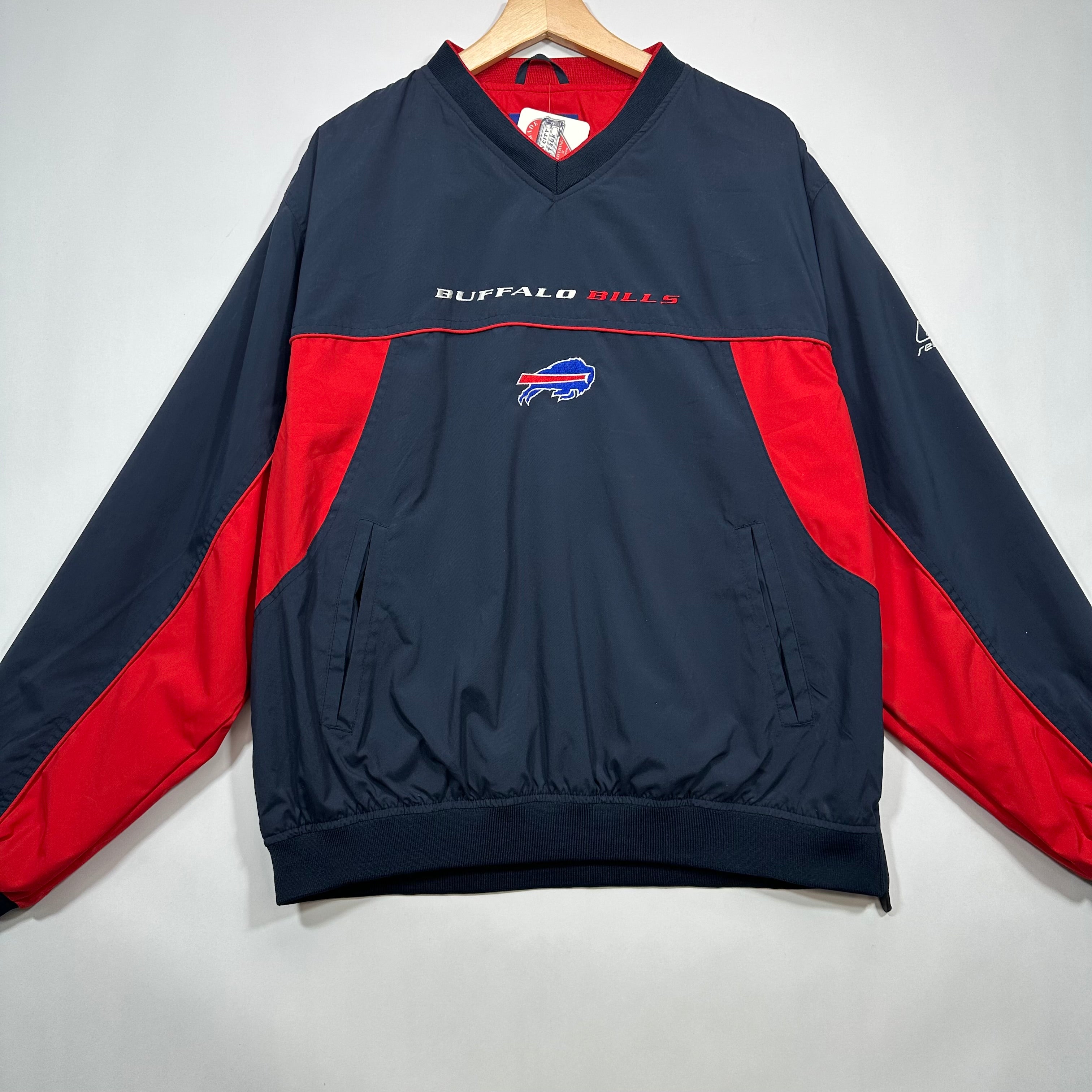 Vintage Buffalo Bills Pullover Windbreaker Jacket Large