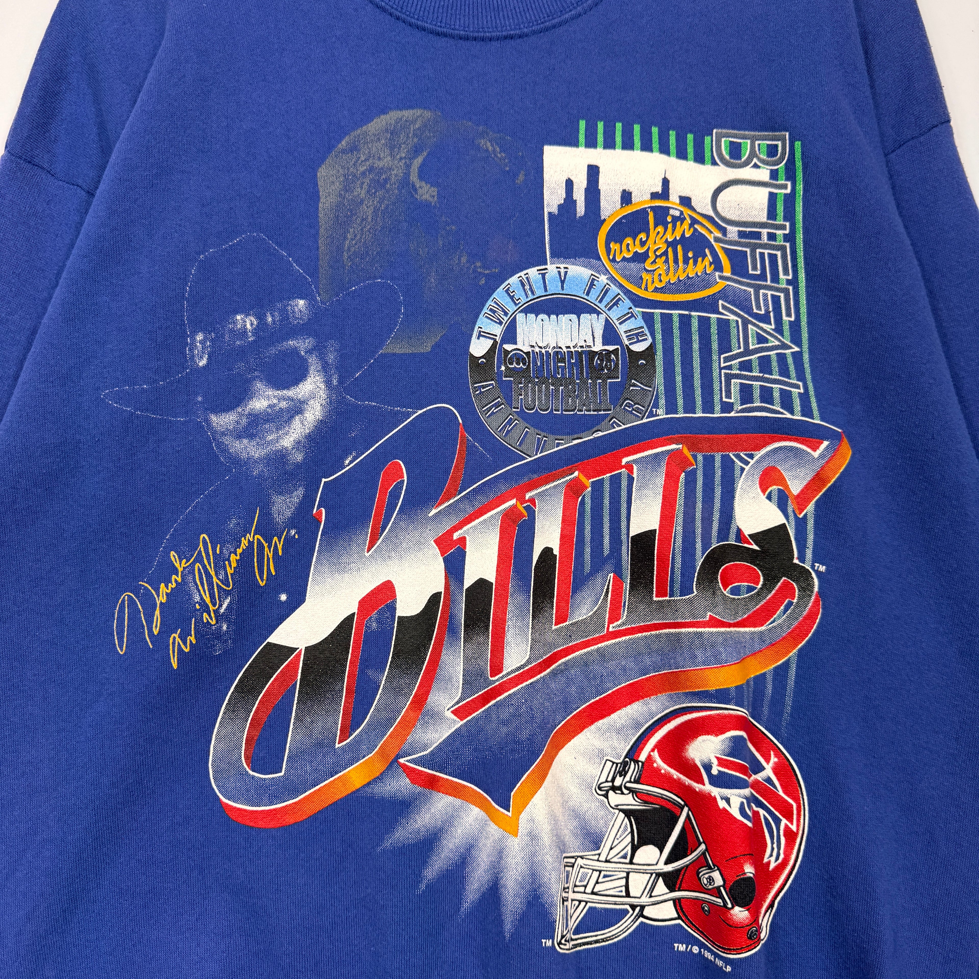 Vintage Buffalo Bills Monday Night Football Crewneck Sweatshirt Large