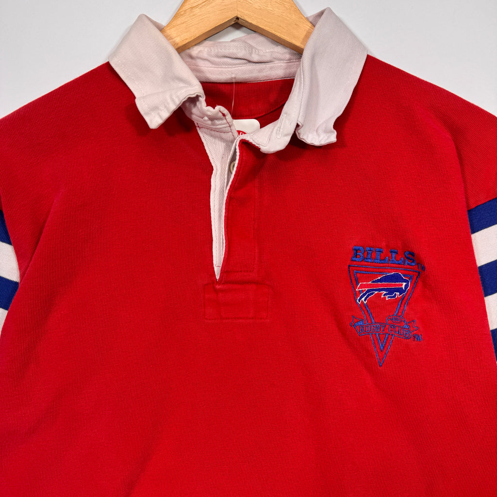 Vintage Buffalo Bills Long Sleeve Rugby Polo Shirt Large