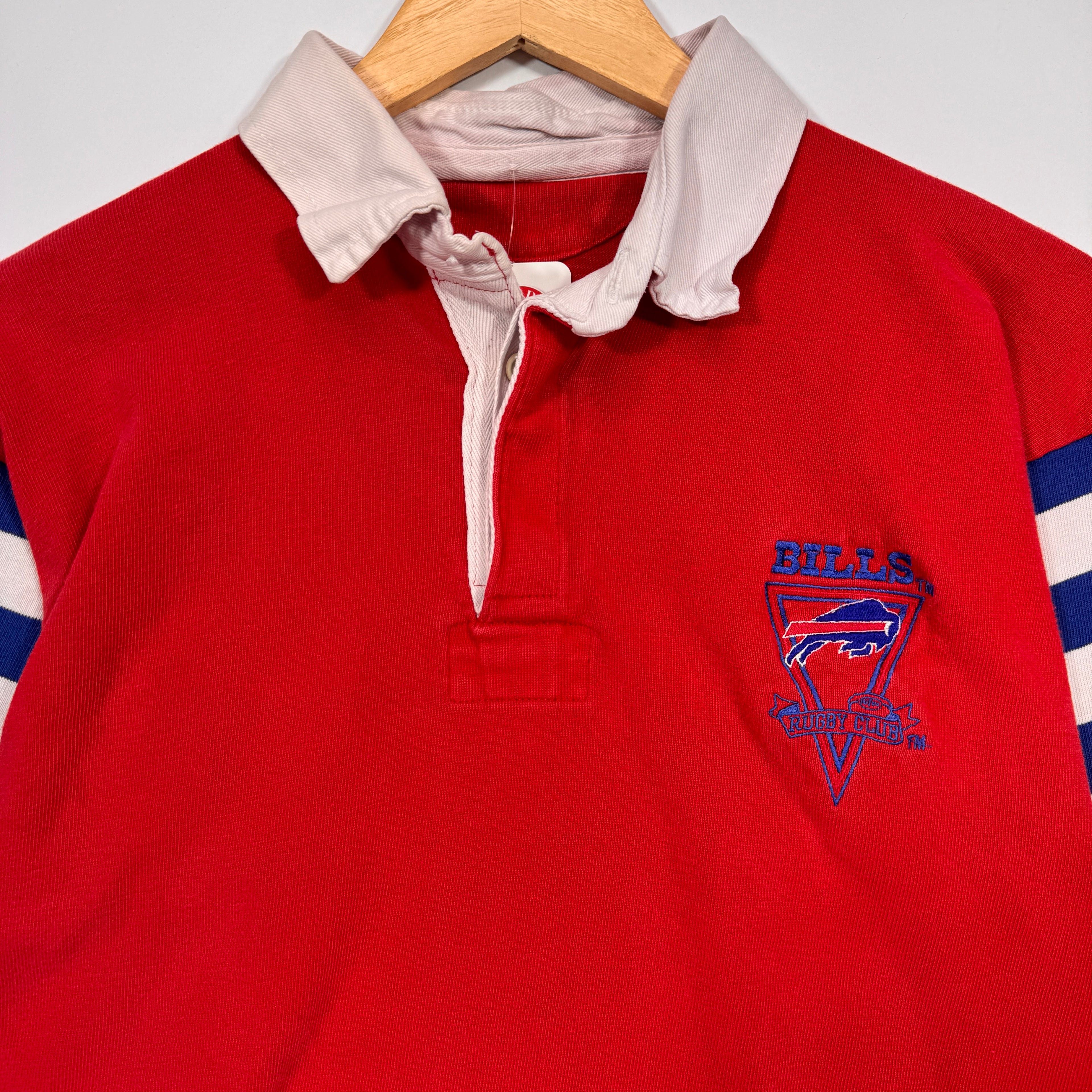 Vintage Buffalo Bills Long Sleeve Rugby Polo Shirt Large